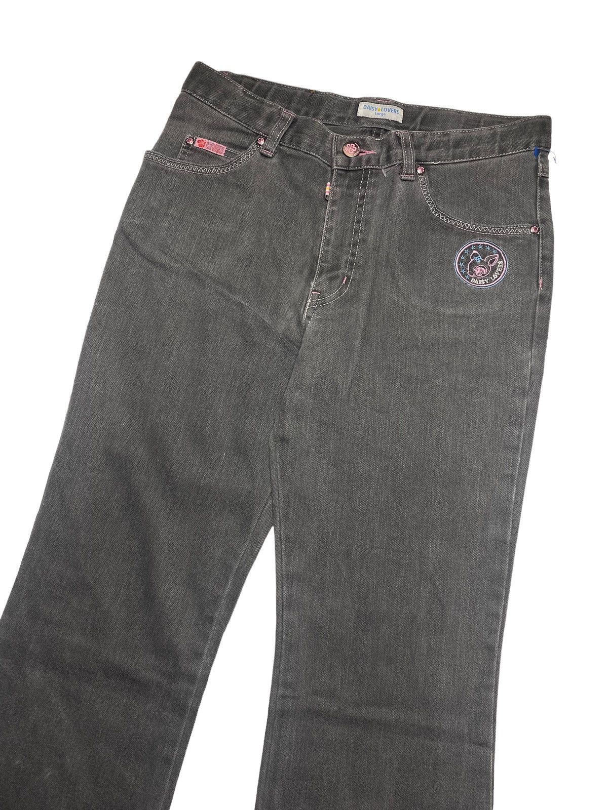 Japanese Brand 2000s Daisy Lovers - Bambi Flared Denim Pants Size 26" / US 2 / IT 38 - 3 Thumbnail