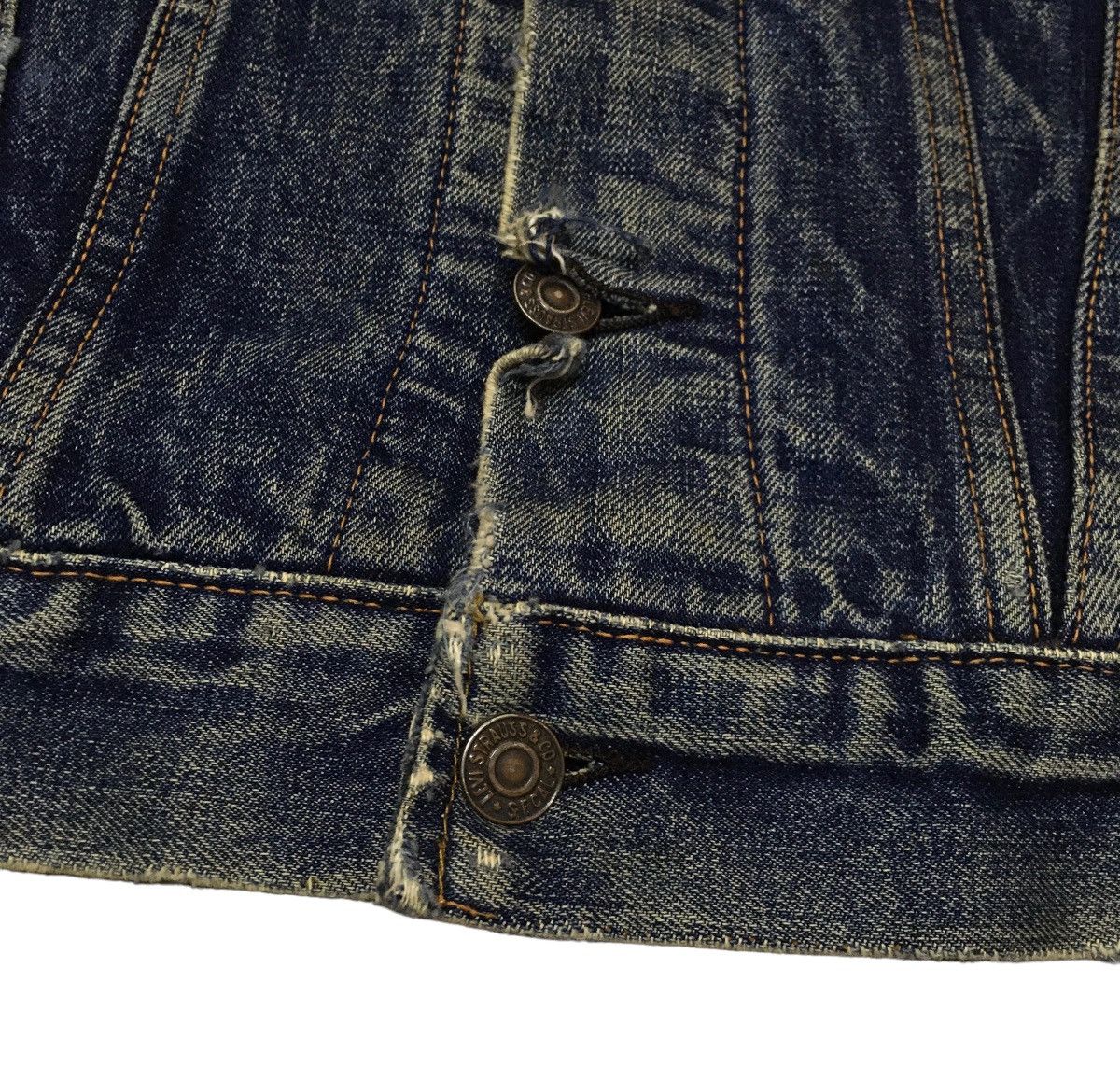 Vintage Levis 70505 Distressed Big E Blanket Trucker 1960s