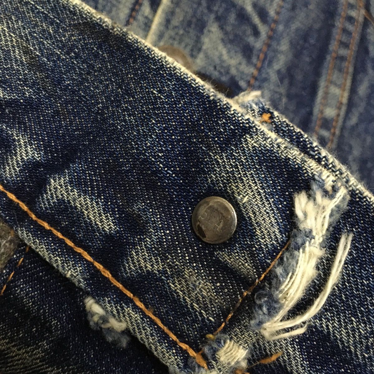 Vintage Levis 70505 Distressed Big E Blanket Trucker 1960s