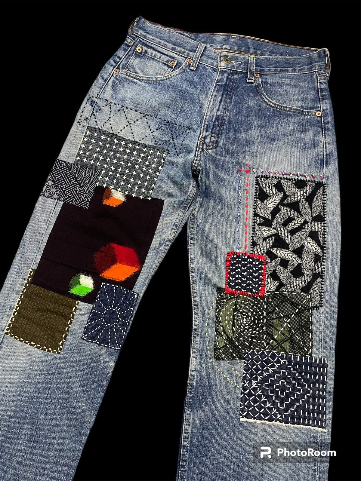 Kapital Very Rare‼️Vintage Levis Custom Sashiko Boro Jeans Size US 30 / EU 46 - 3 Thumbnail