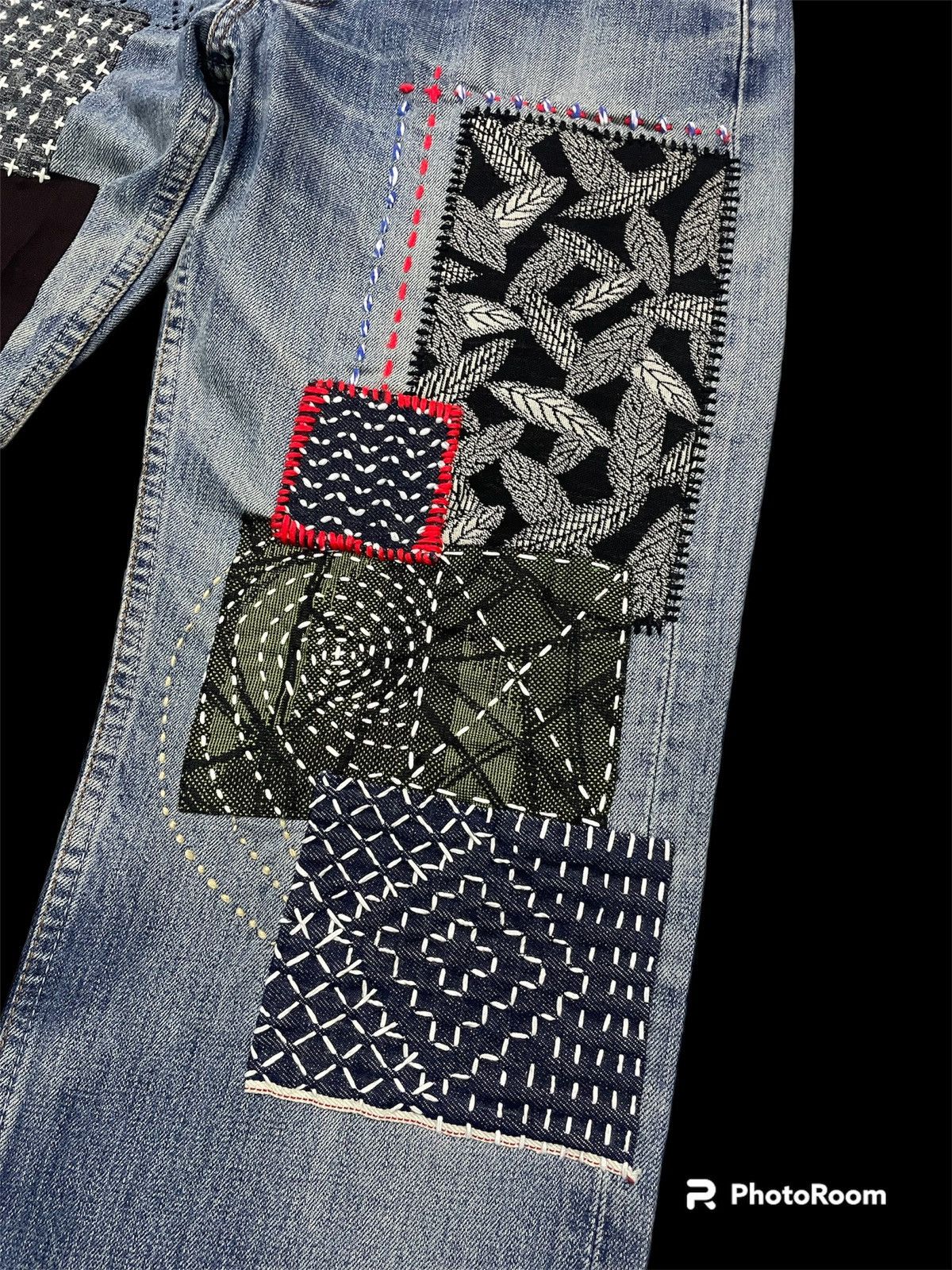 Kapital Very Rare‼️Vintage Levis Custom Sashiko Boro Jeans Size US 30 / EU 46 - 5 Thumbnail