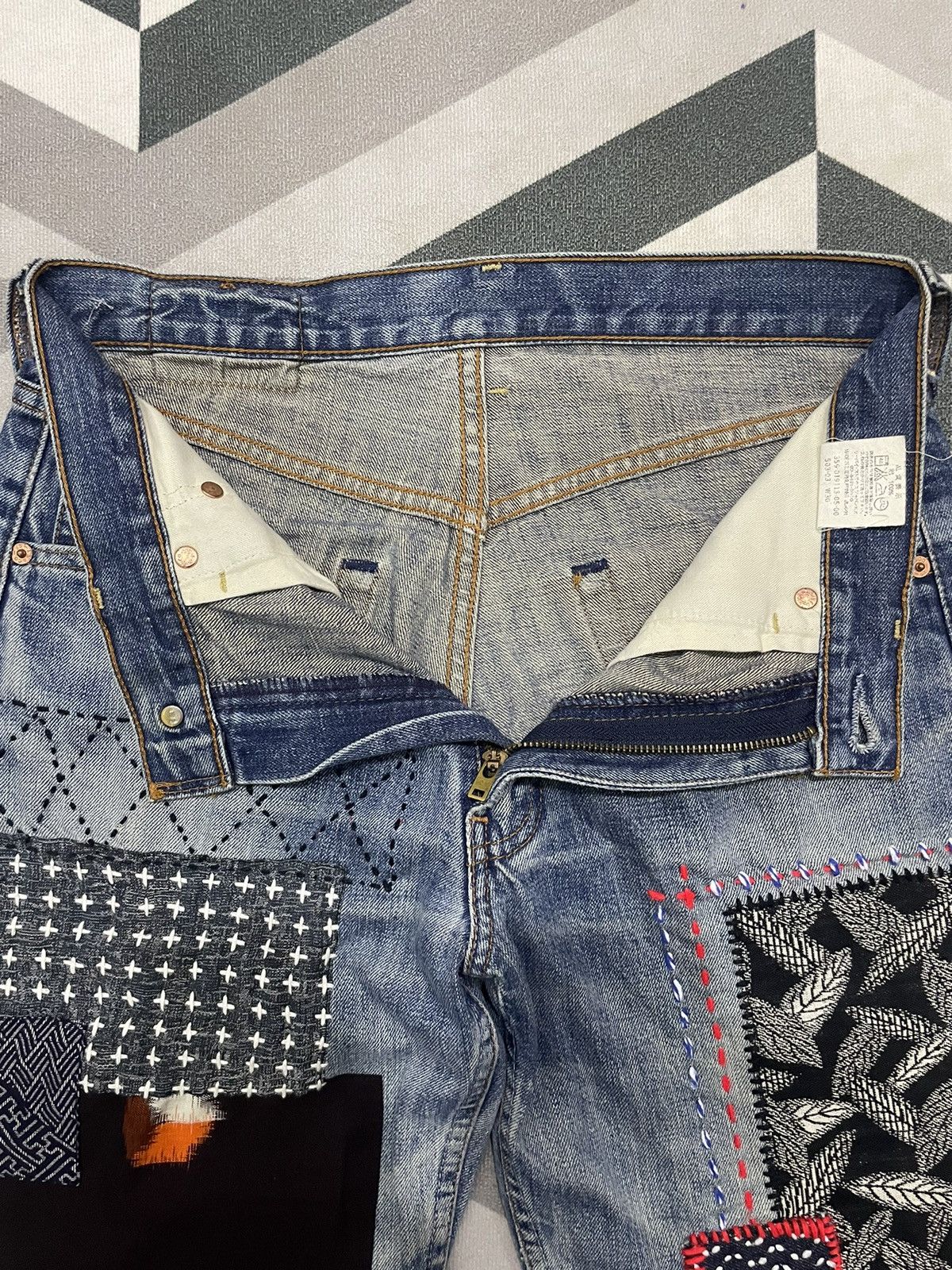 Kapital Very Rare‼️Vintage Levis Custom Sashiko Boro Jeans Size US 30 / EU 46 - 8 Thumbnail