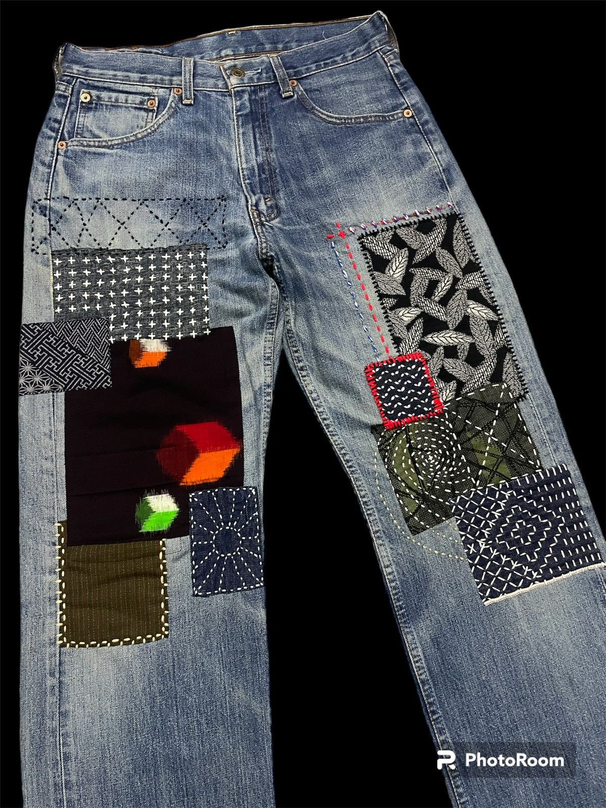 Kapital Very Rare‼️Vintage Levis Custom Sashiko Boro Jeans Size US 30 / EU 46 - 4 Thumbnail