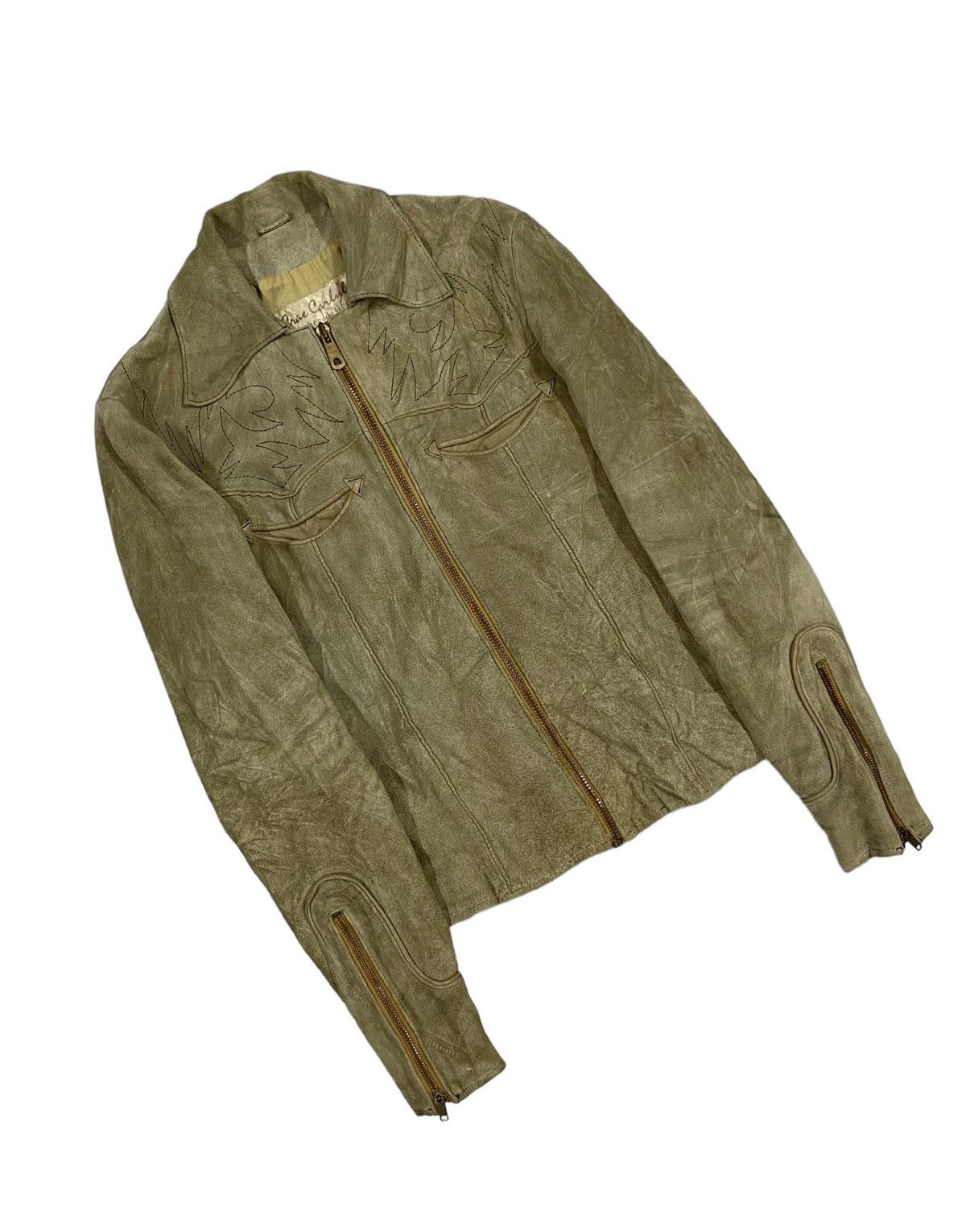 Vintage Vtg🔥Leather Suede Patterned American Style Cowboy Jacket Size US M / EU 48-50 / 2 - 10 Thumbnail