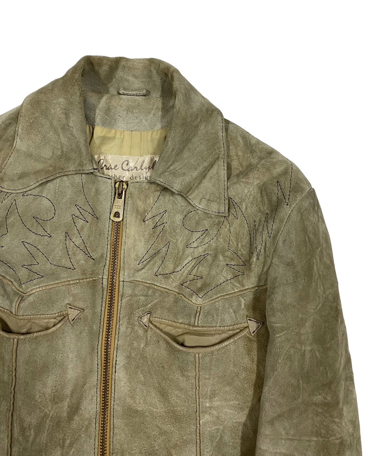 Vintage Vtg🔥Leather Suede Patterned American Style Cowboy Jacket Size US M / EU 48-50 / 2 - 7 Thumbnail