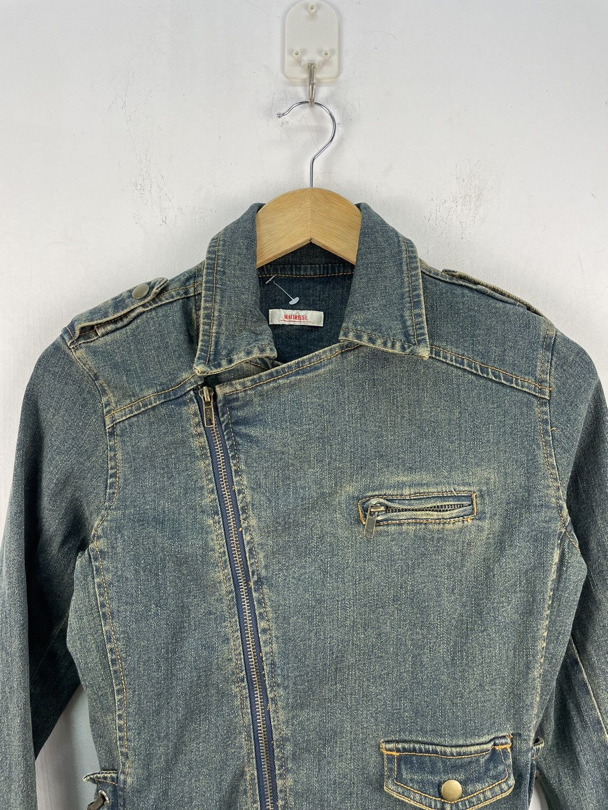 If Six Was Nine Vintage Maitresse Denim Jacket Punk Coat Size M / US 6-8 / IT 42-44 - 2 Thumbnail