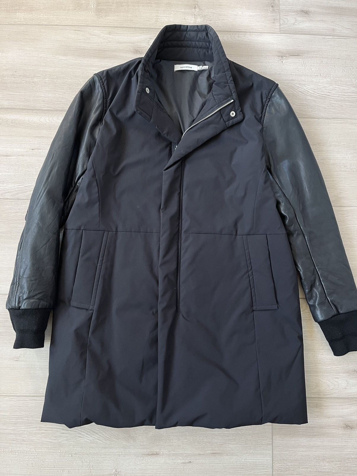 image of Nonnative Contractor Puff Coat W/ Leather & Pliantex Jacket in Black, Men's (Size Small)