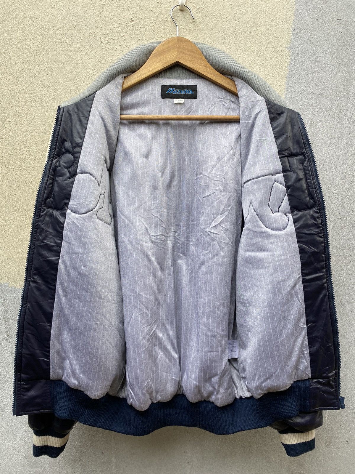 Japanese Brand × Mizuno 90s J. Shimura Mizuno Teikyo Down Baseball Leather Jackets Size US L / EU 52-54 / 3 - 2 Thumbnail