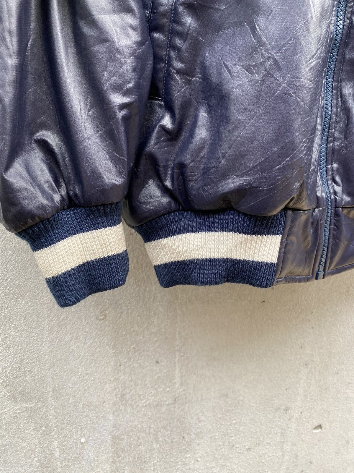 Japanese Brand × Mizuno 90s J. Shimura Mizuno Teikyo Down Baseball Leather Jackets Size US L / EU 52-54 / 3 - 7 Thumbnail