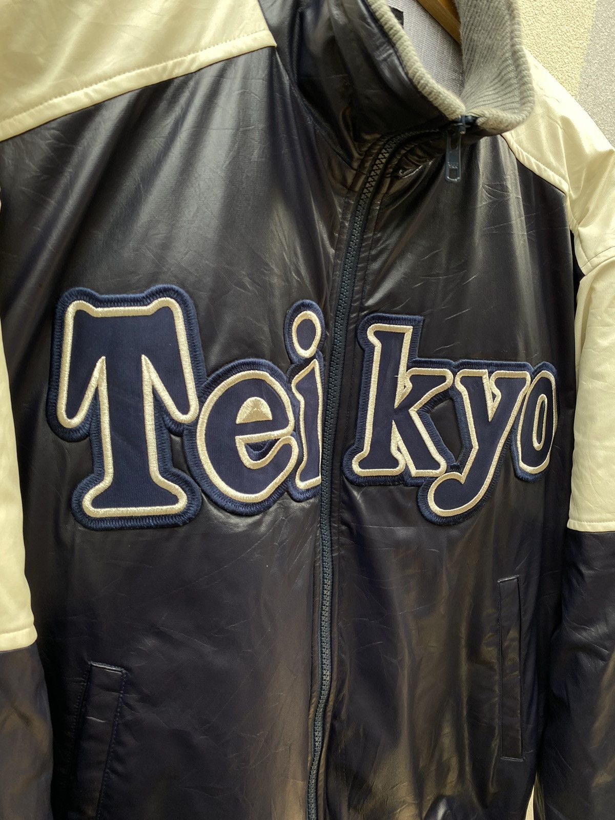 Japanese Brand × Mizuno 90s J. Shimura Mizuno Teikyo Down Baseball Leather Jackets Size US L / EU 52-54 / 3 - 6 Thumbnail