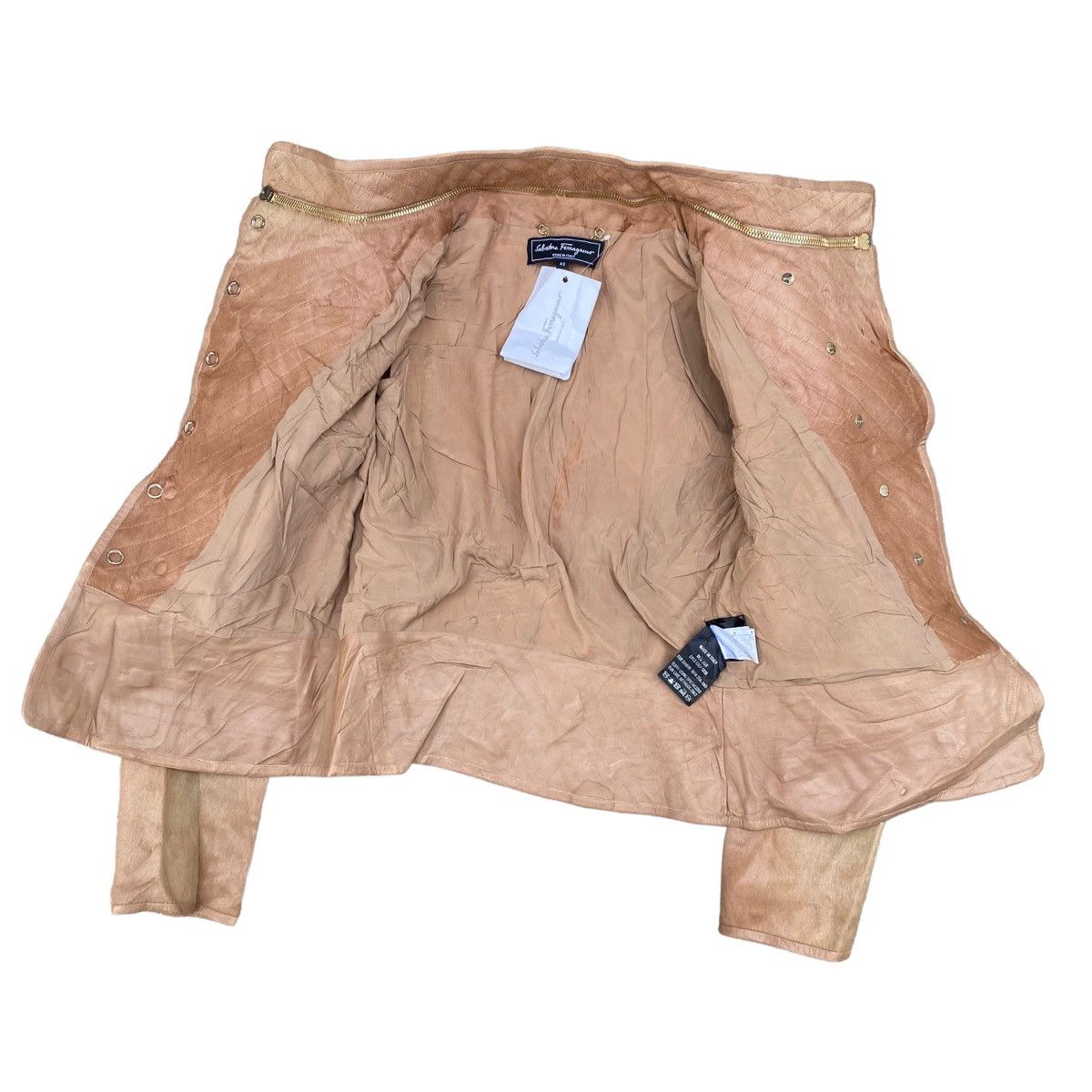Salvatore Ferragamo Very Rare Salvatore Ferragamo Calf Skin Leather Jacket Size M / US 6-8 / IT 42-44 - 12 Thumbnail