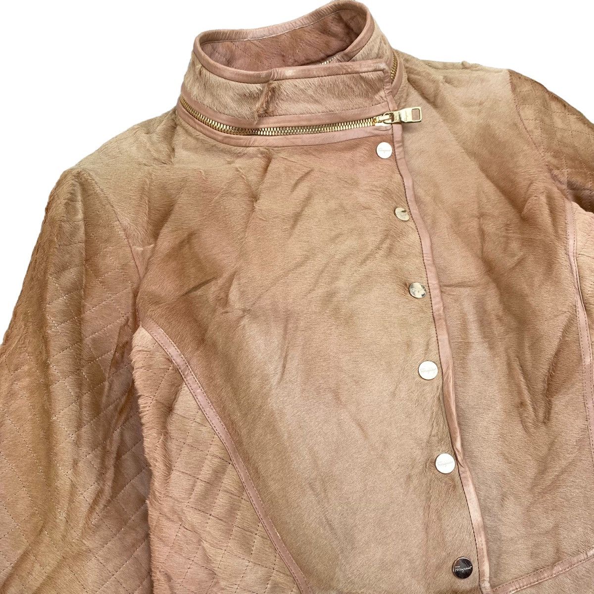 Salvatore Ferragamo Very Rare Salvatore Ferragamo Calf Skin Leather Jacket Size M / US 6-8 / IT 42-44 - 7 Thumbnail