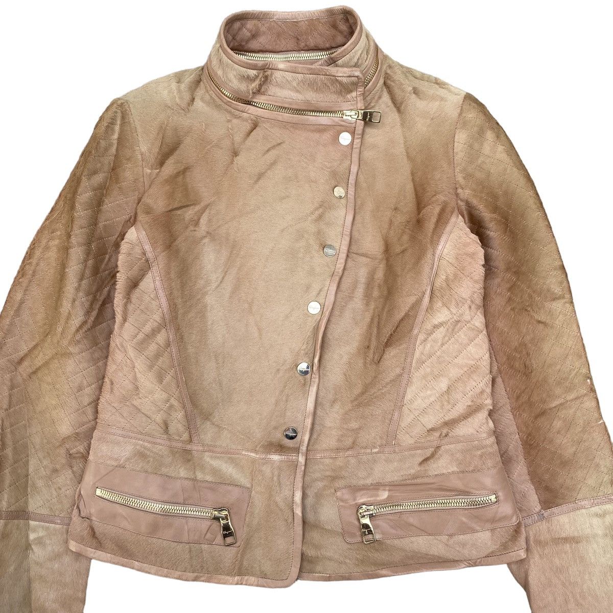 Salvatore Ferragamo Very Rare Salvatore Ferragamo Calf Skin Leather Jacket Size M / US 6-8 / IT 42-44 - 4 Thumbnail