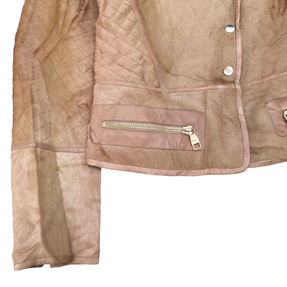 Salvatore Ferragamo Very Rare Salvatore Ferragamo Calf Skin Leather Jacket Size M / US 6-8 / IT 42-44 - 10 Thumbnail