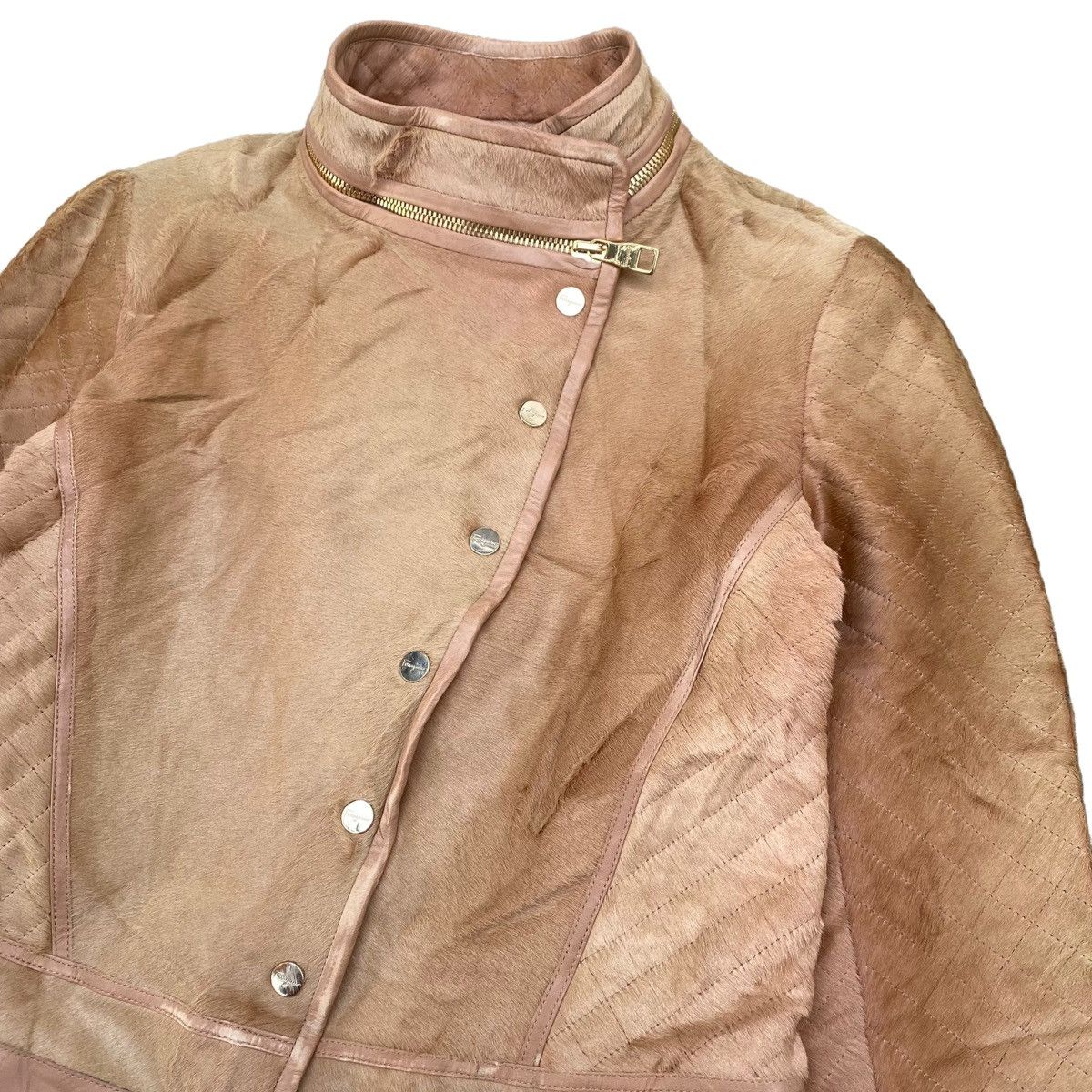 Salvatore Ferragamo Very Rare Salvatore Ferragamo Calf Skin Leather Jacket Size M / US 6-8 / IT 42-44 - 6 Thumbnail