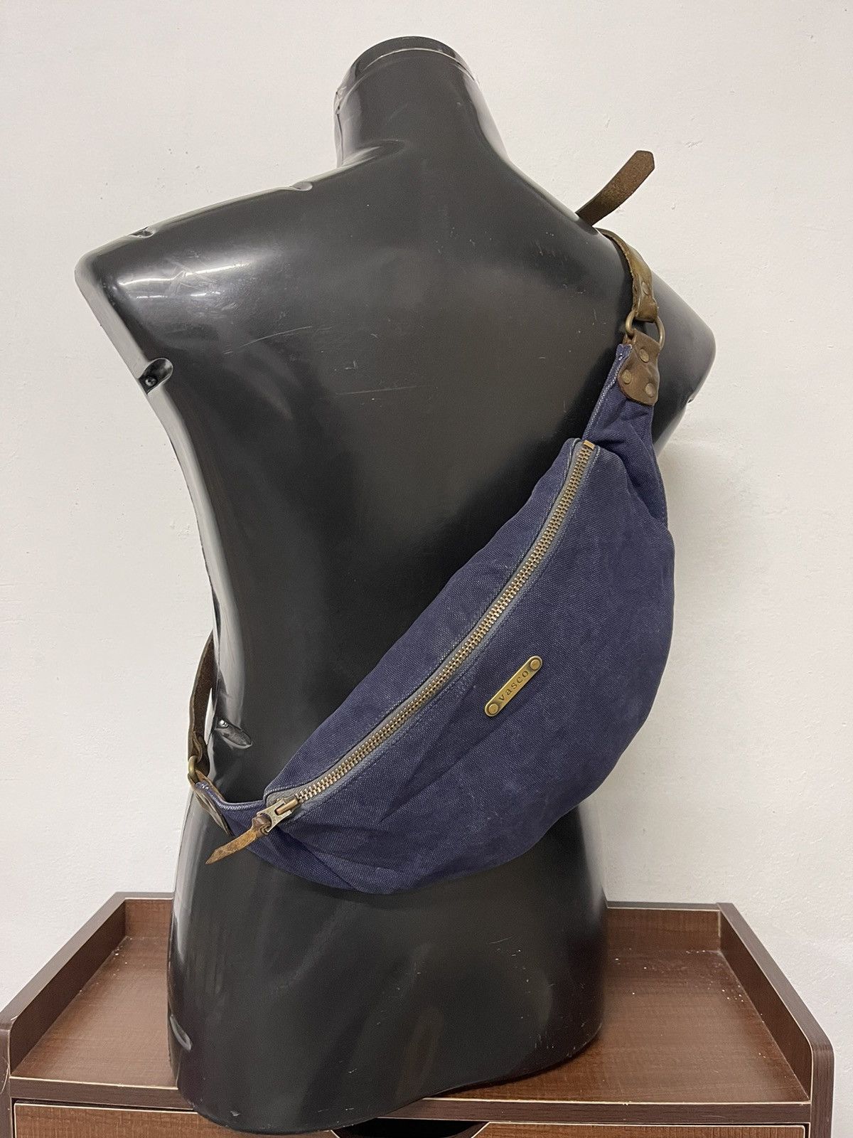 Unisex canvas&leather VASCO japan handmade crossbody bag