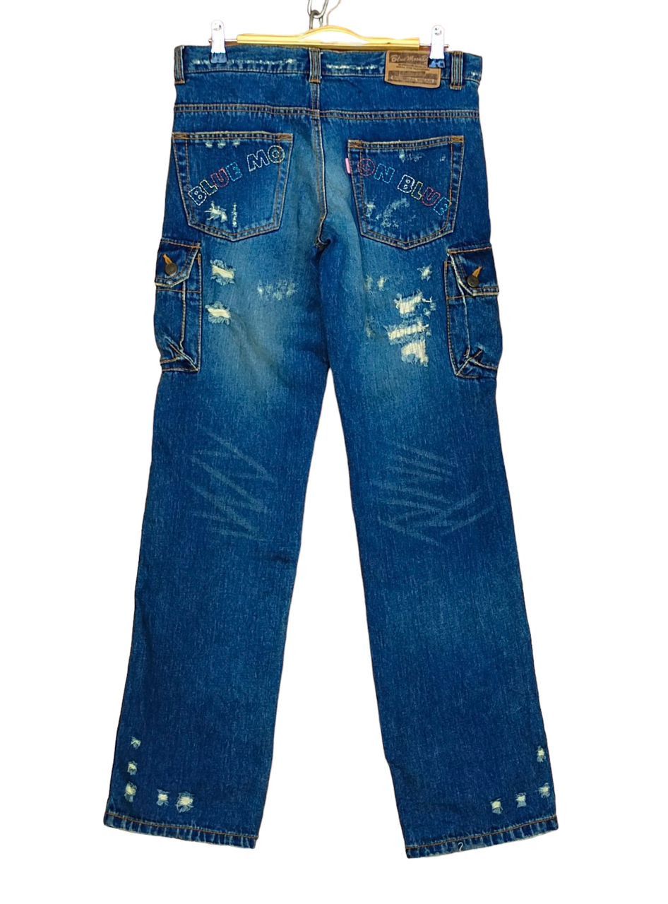 Hysteric Glamour Japanese Jeans Distressed Zig Zag Cargo Denim Pants Size US 31 - 2 Thumbnail
