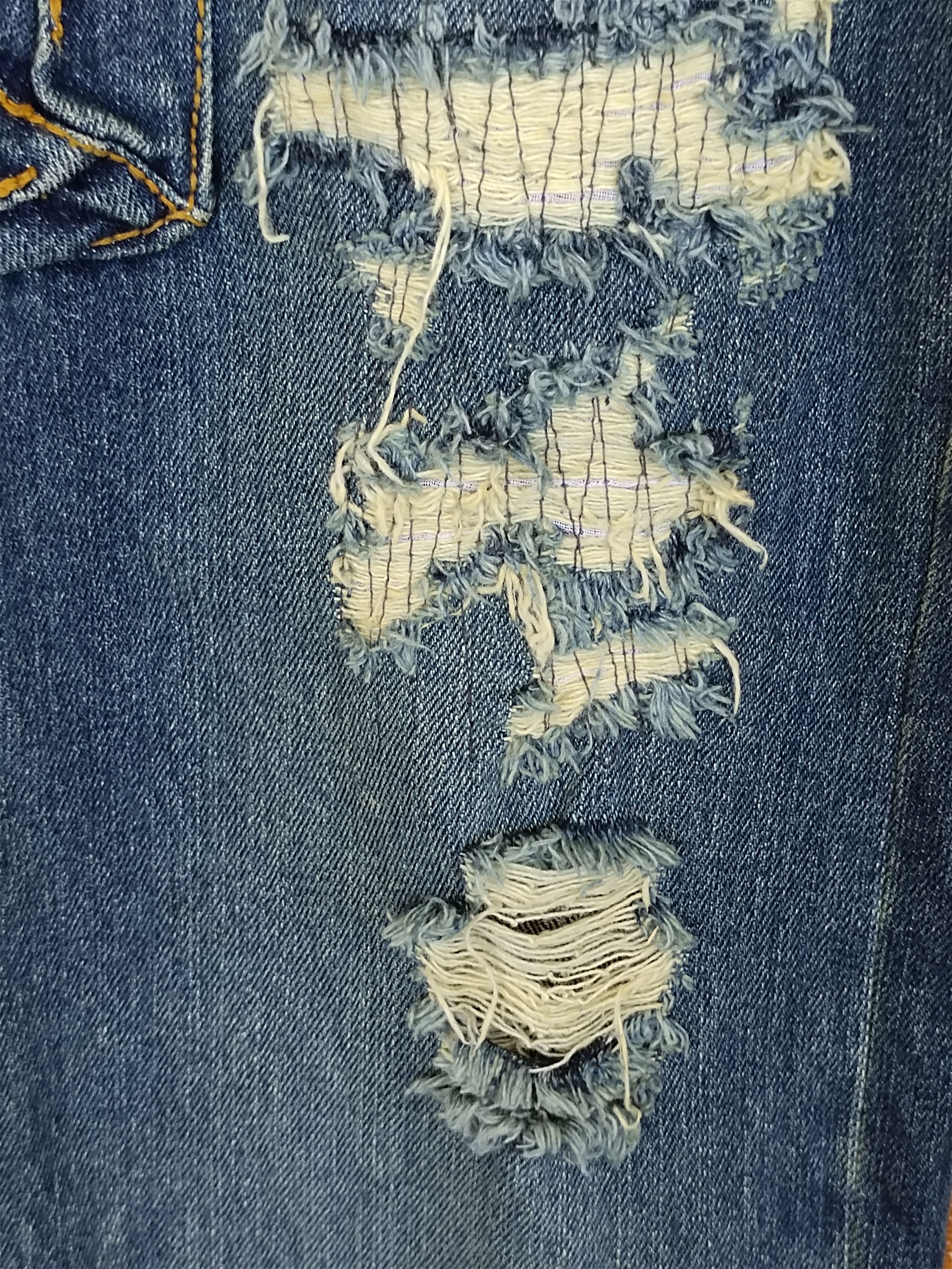 Hysteric Glamour Japanese Jeans Distressed Zig Zag Cargo Denim Pants Size US 31 - 10 Thumbnail