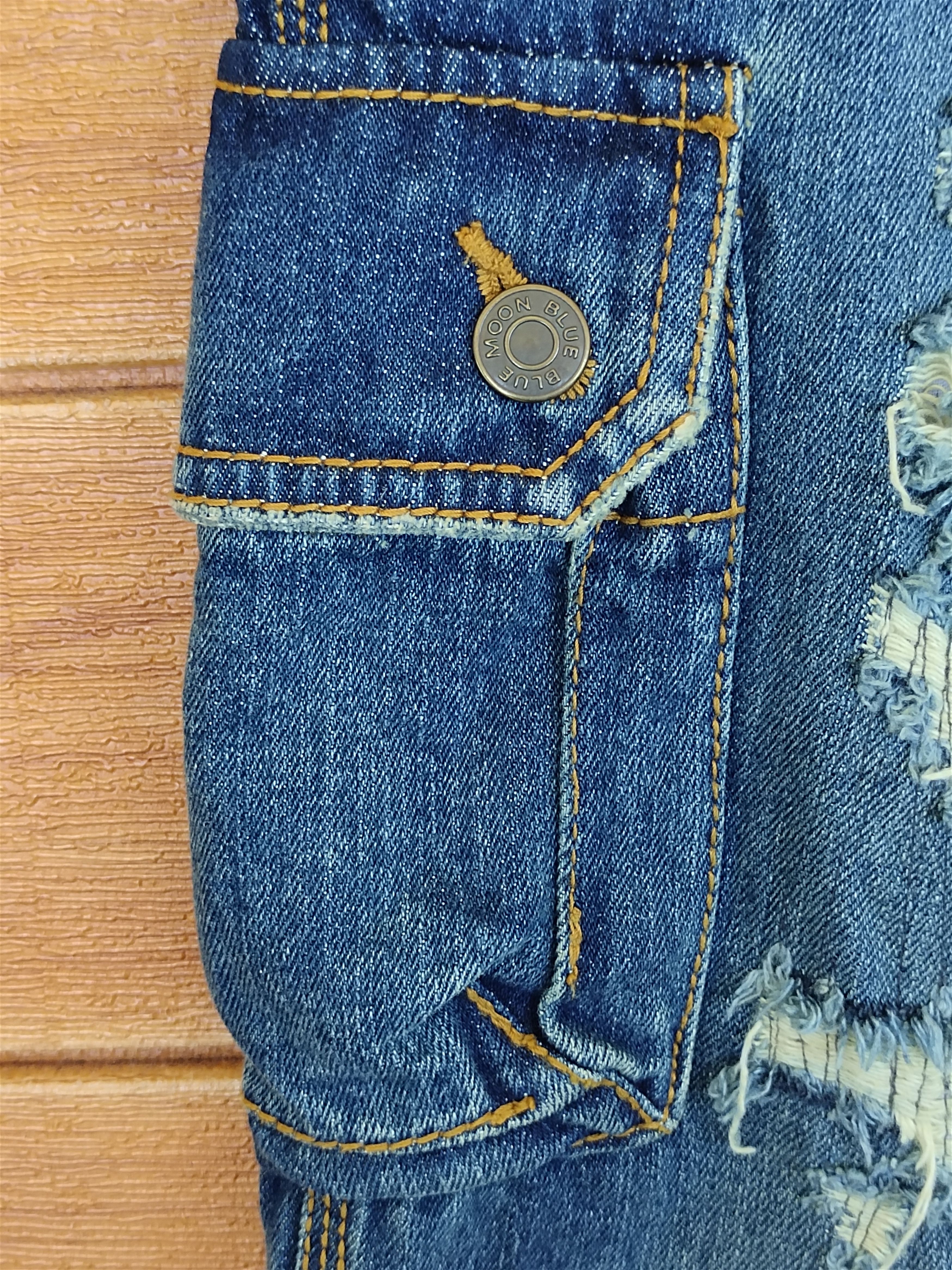 Hysteric Glamour Japanese Jeans Distressed Zig Zag Cargo Denim Pants Size US 31 - 8 Thumbnail