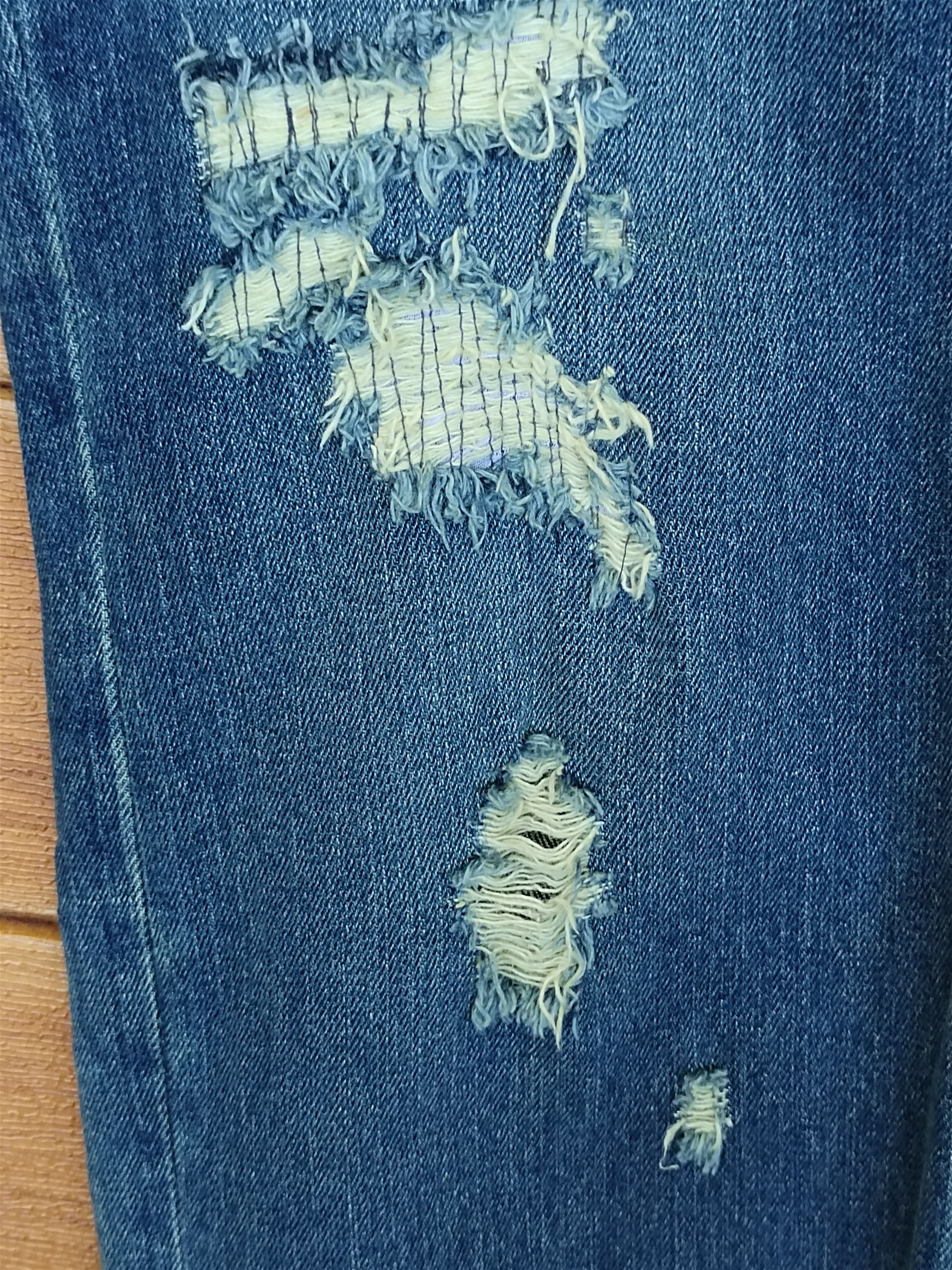 Hysteric Glamour Japanese Jeans Distressed Zig Zag Cargo Denim Pants Size US 31 - 9 Thumbnail