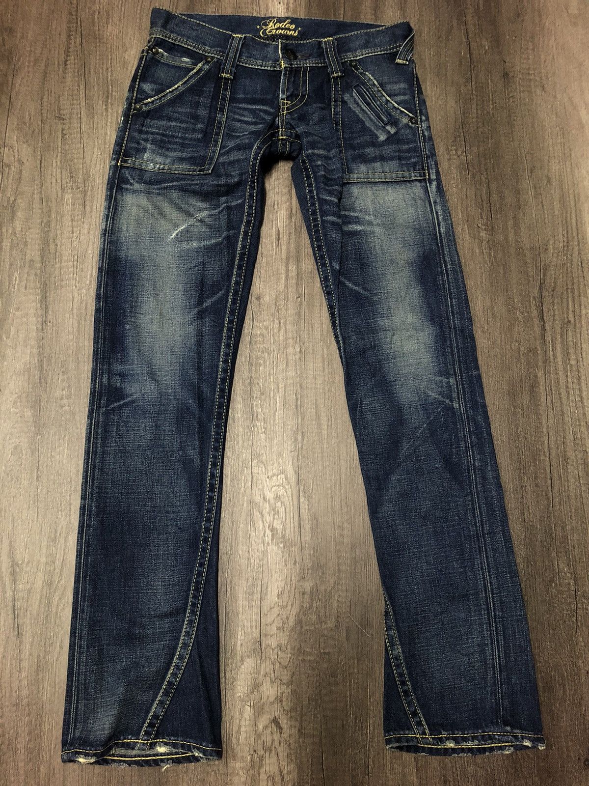 Japanese Brand Vintage Japanese Brand Rodeo Crowns Jeans Skull Design Size 30" / US 8 / IT 44 - 10 Thumbnail