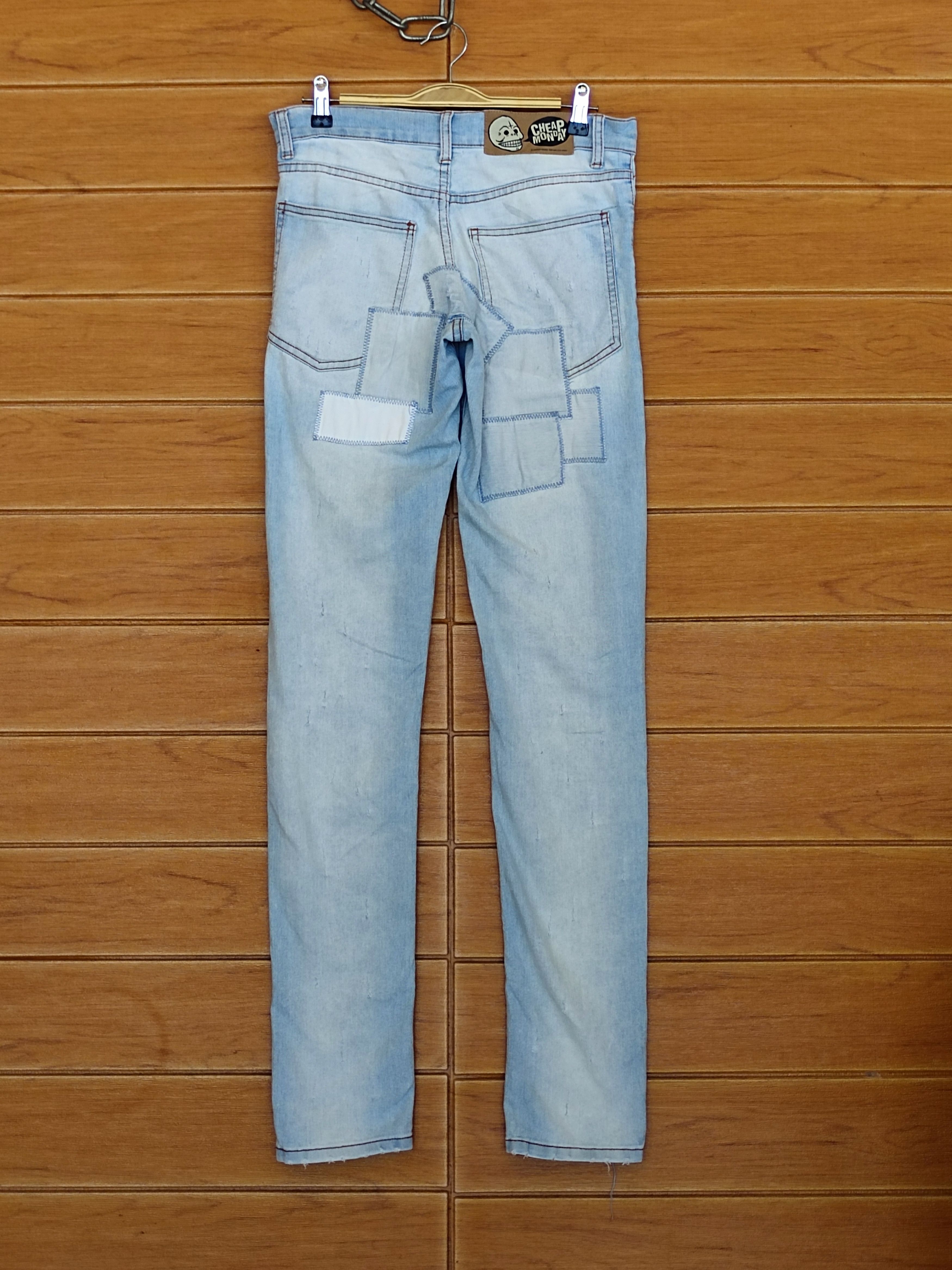 Cheap Monday Cheap Monday Patchwork Distressed Skinny Denim Pants Size US 28 / EU 44 - 7 Thumbnail