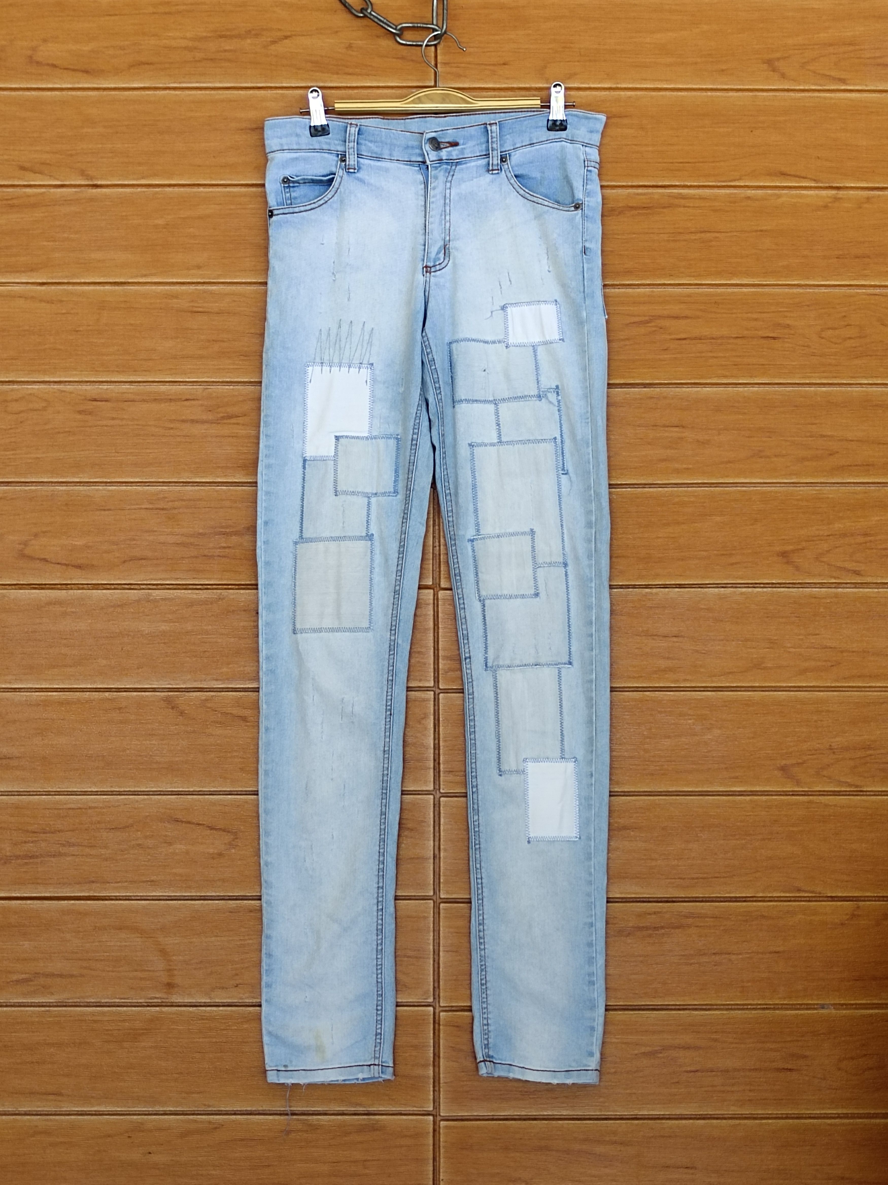 Cheap Monday Cheap Monday Patchwork Distressed Skinny Denim Pants Size US 28 / EU 44 - 1 Thumbnail