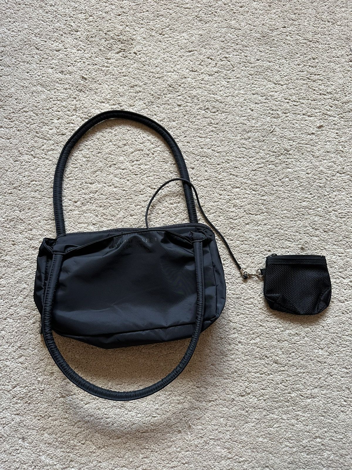 Katharine Hamnett London 2000s Katharine Hamnett Nylon Hobo Pochette Bag Size ONE SIZE - 7 Thumbnail