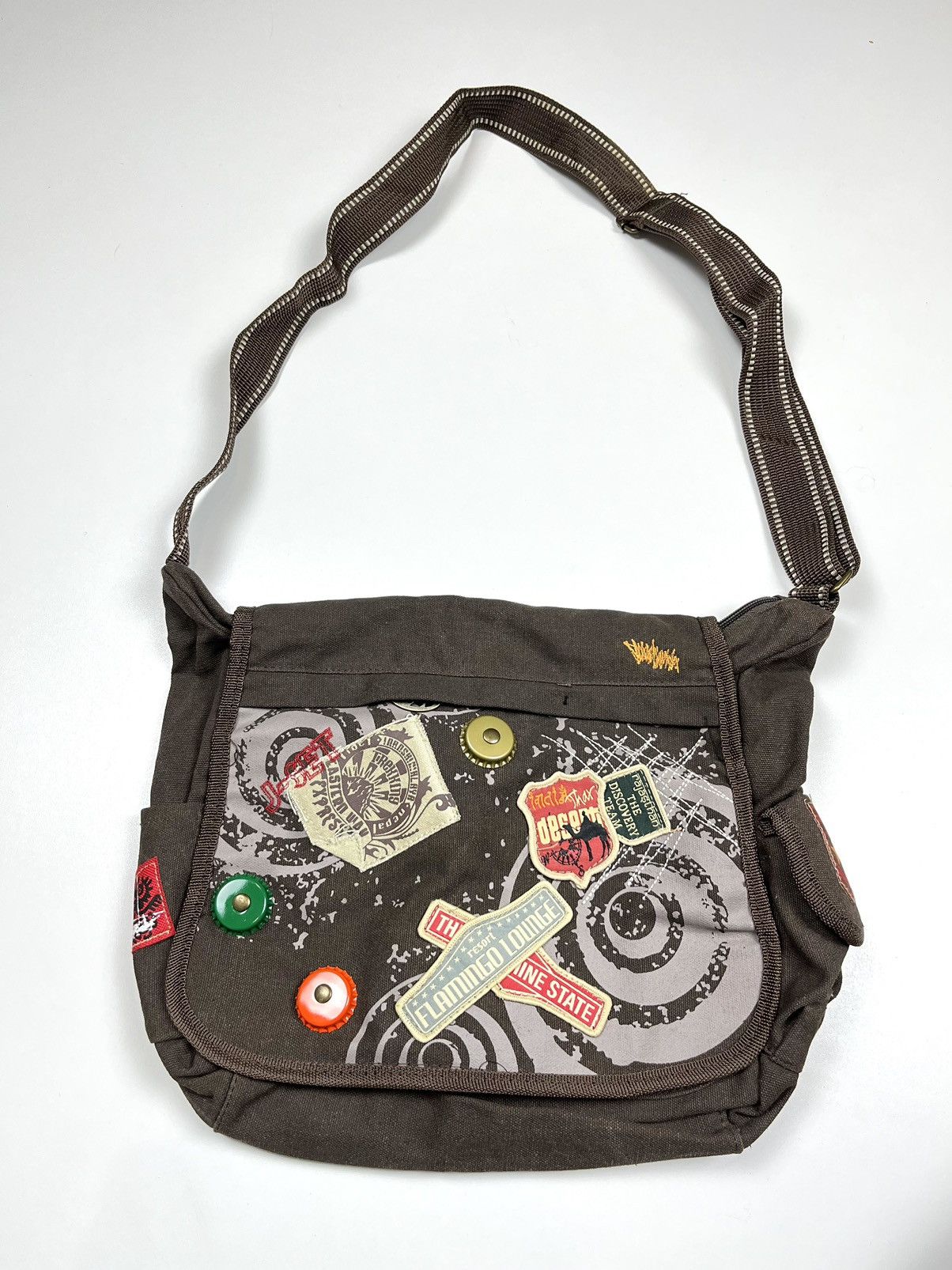 Japanese Brand y2k Patchwork Crossbody Bag Messenger Vintage Japanese Size ONE SIZE - 2 Thumbnail