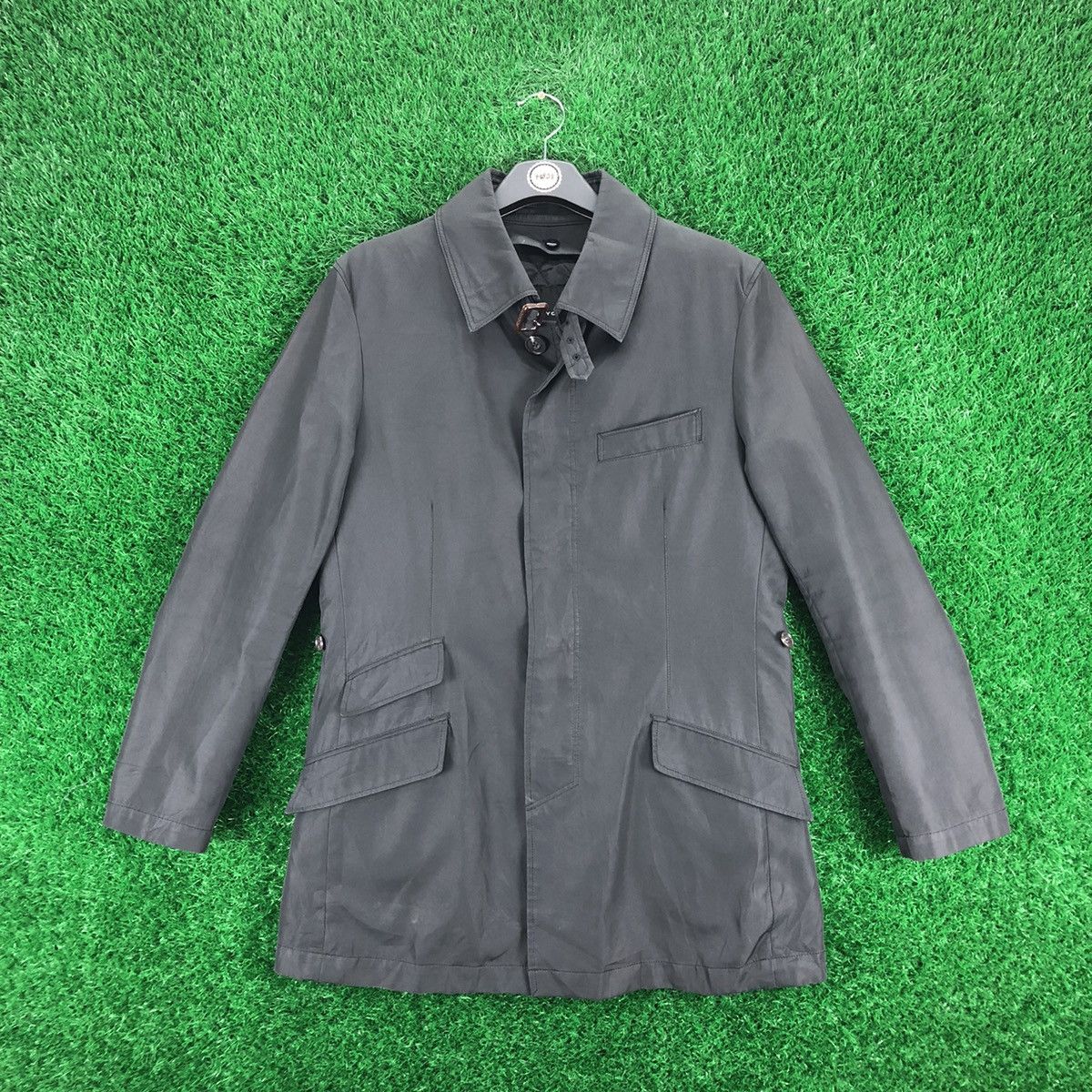 image of Boycott Trench Jacket Button Up in Black, Men's (Size Medium)