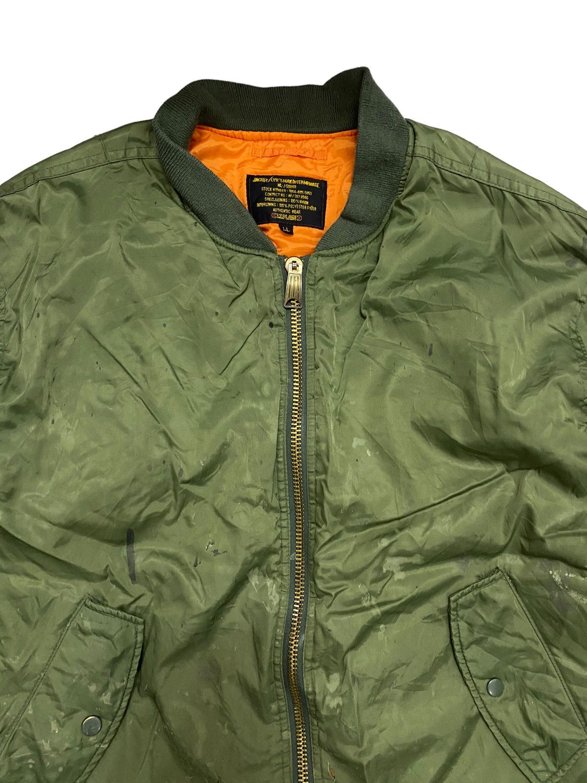 Vintage Trashed Ma1 Bomber Jacket Size US XL / EU 56 / 4 - 4 Thumbnail