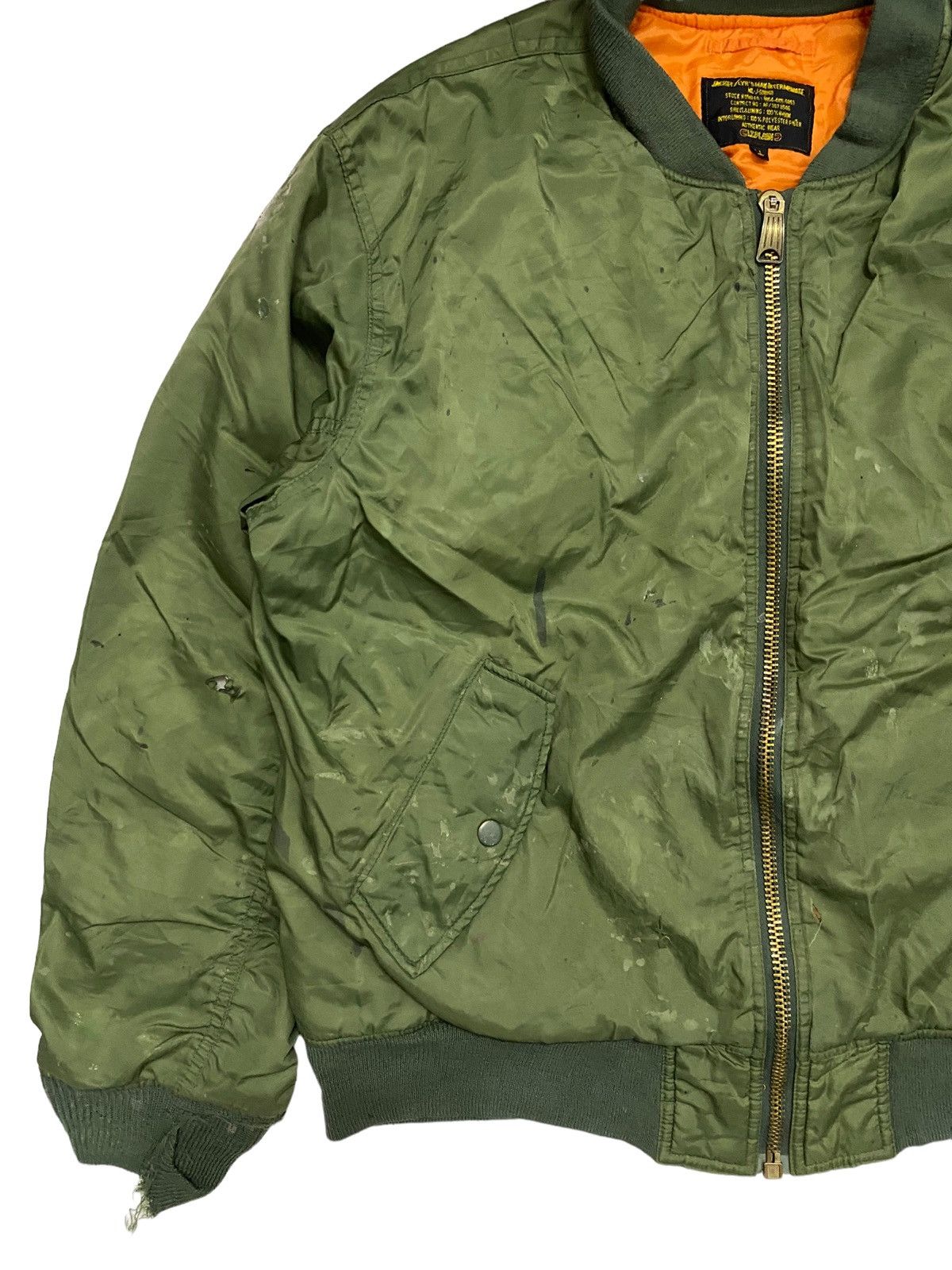 Vintage Trashed Ma1 Bomber Jacket Size US XL / EU 56 / 4 - 2 Thumbnail