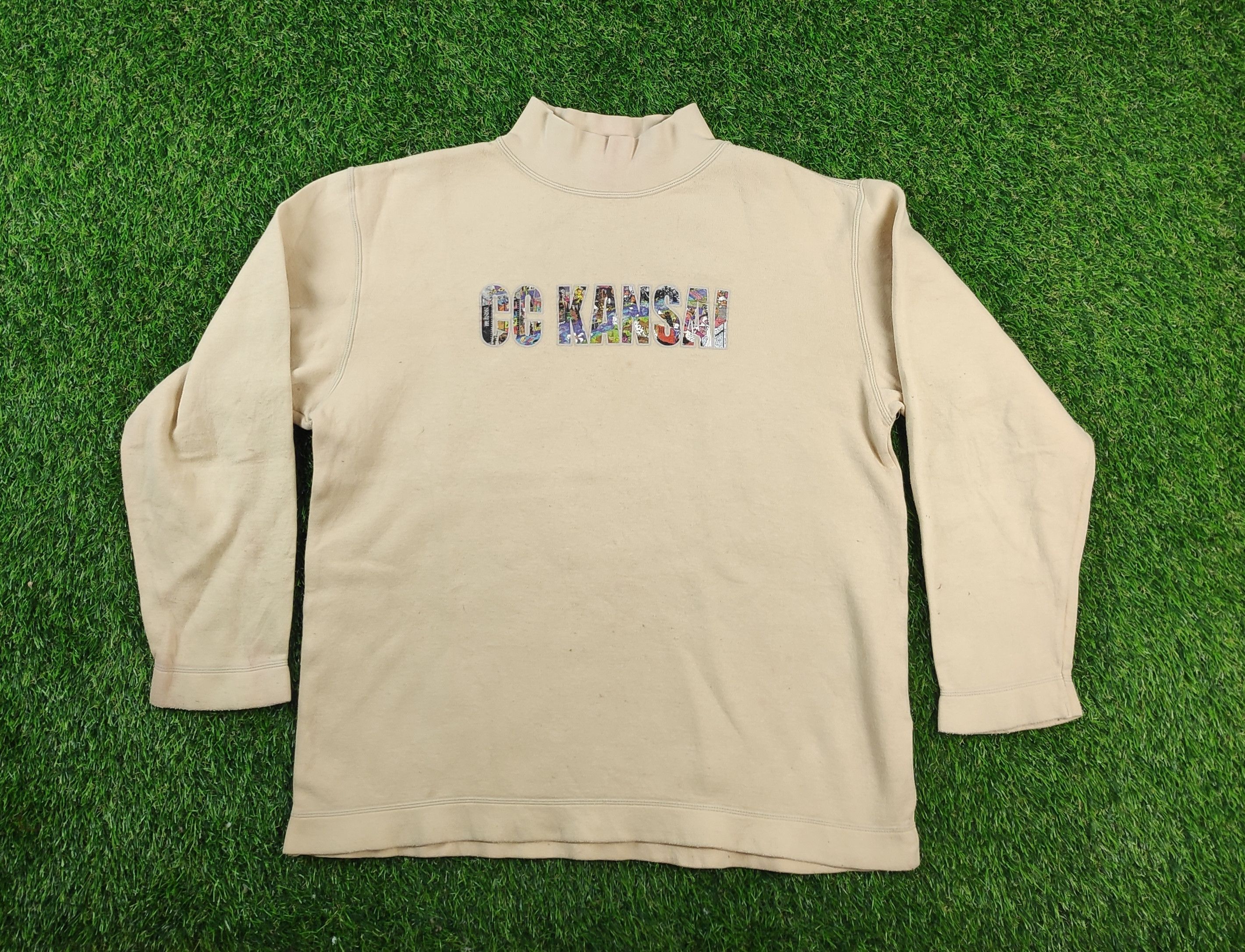 image of Archival Clothing x Kansai Yamamoto Vintage Cc Kansai Yamamoto Logo Turtleneck Sweatshirt in Light 