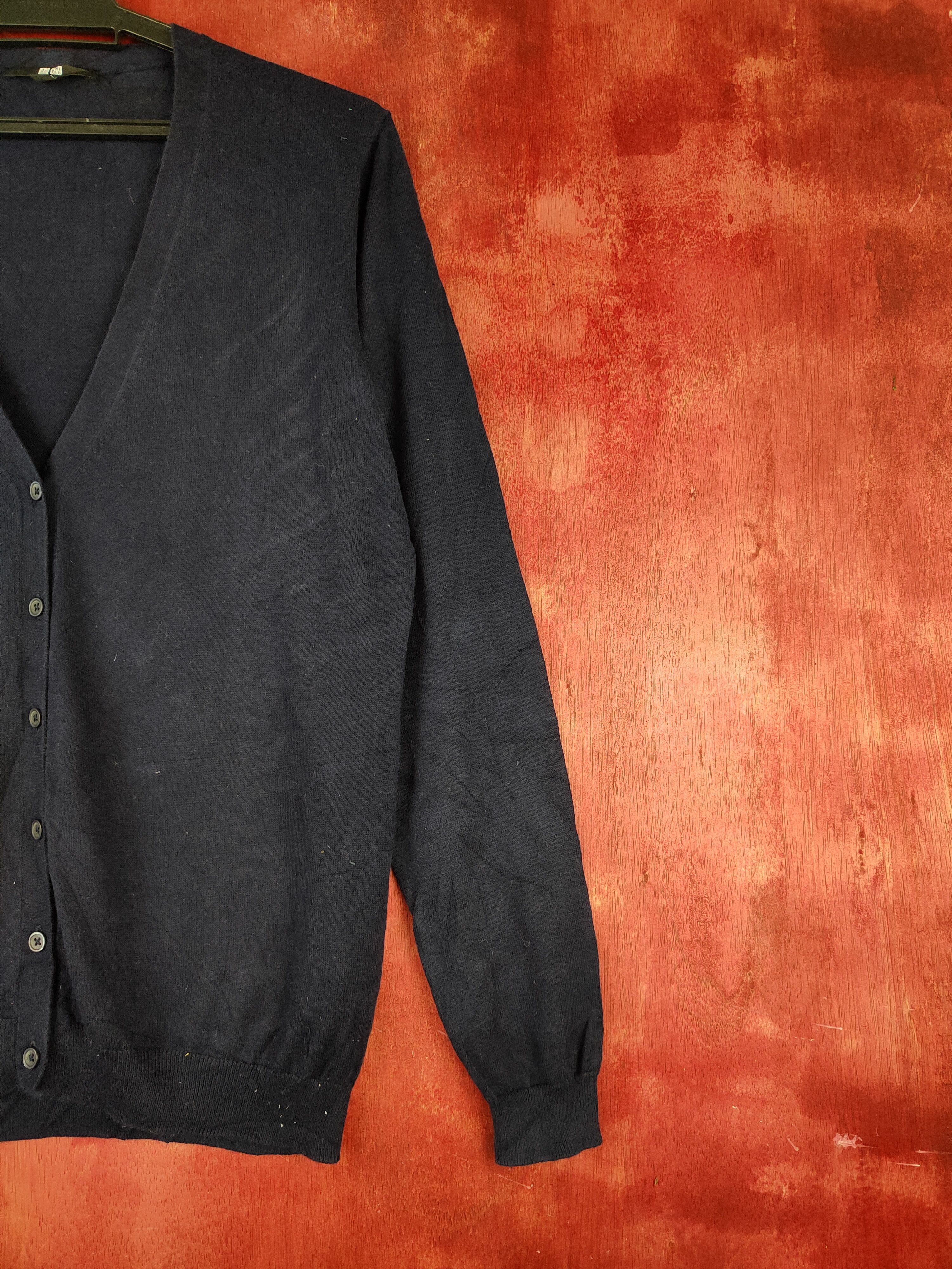 Japanese Brand × Uniqlo Uniqlo Dark Blue vintage Cardigan knitwear #S872 Size L / US 10 / IT 46 - 5 Thumbnail