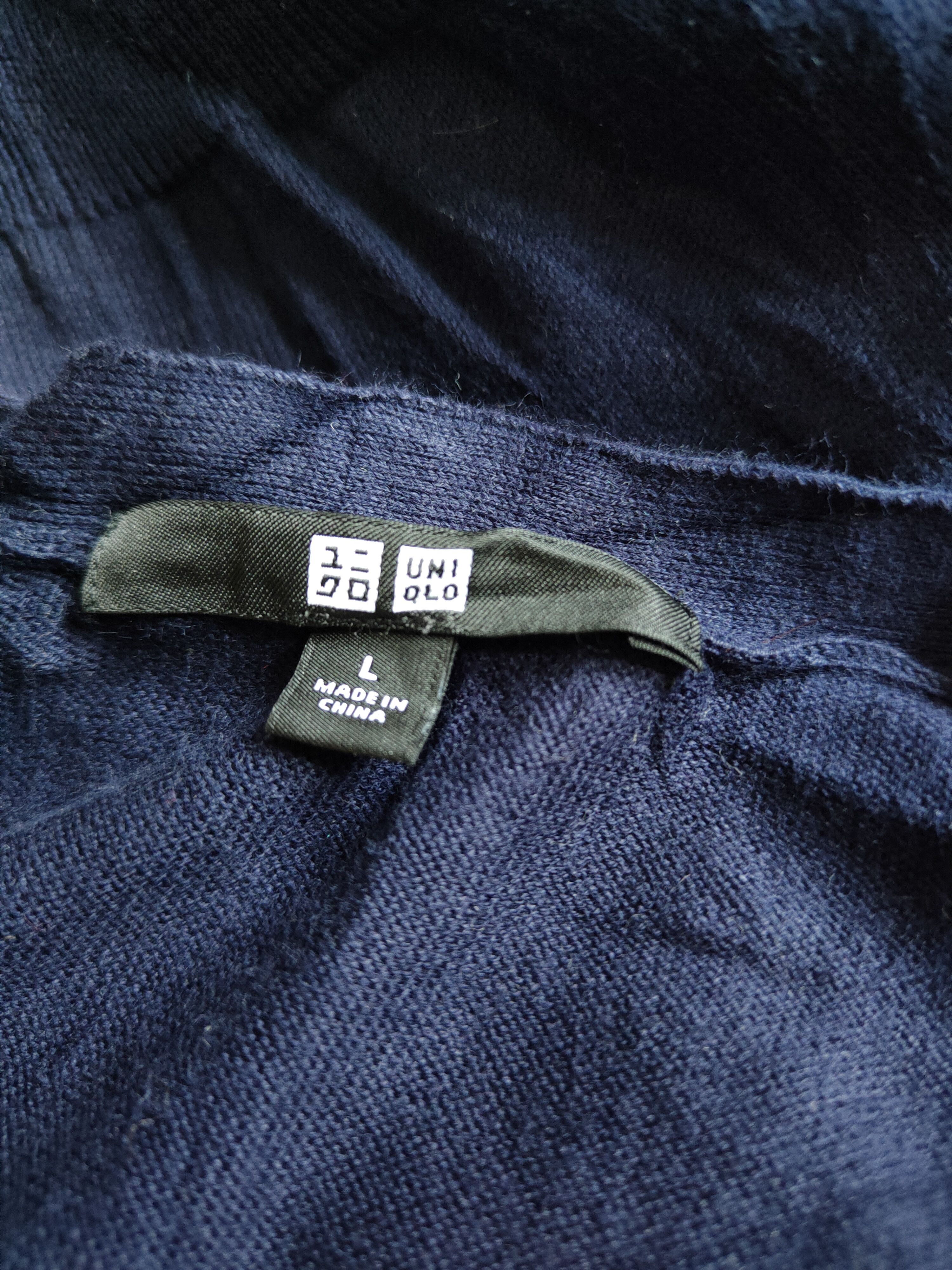 Japanese Brand × Uniqlo Uniqlo Dark Blue vintage Cardigan knitwear #S872 Size L / US 10 / IT 46 - 11 Thumbnail