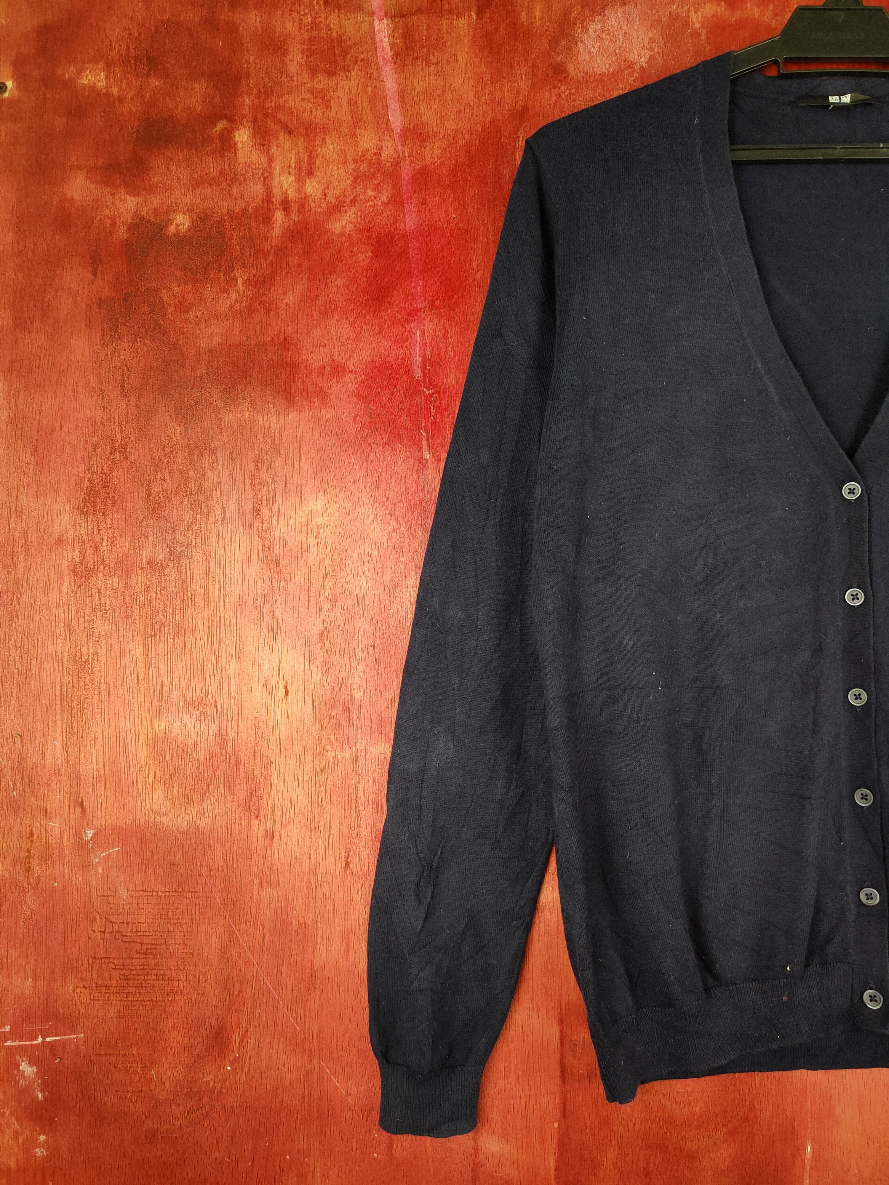 Japanese Brand × Uniqlo Uniqlo Dark Blue vintage Cardigan knitwear #S872 Size L / US 10 / IT 46 - 3 Thumbnail
