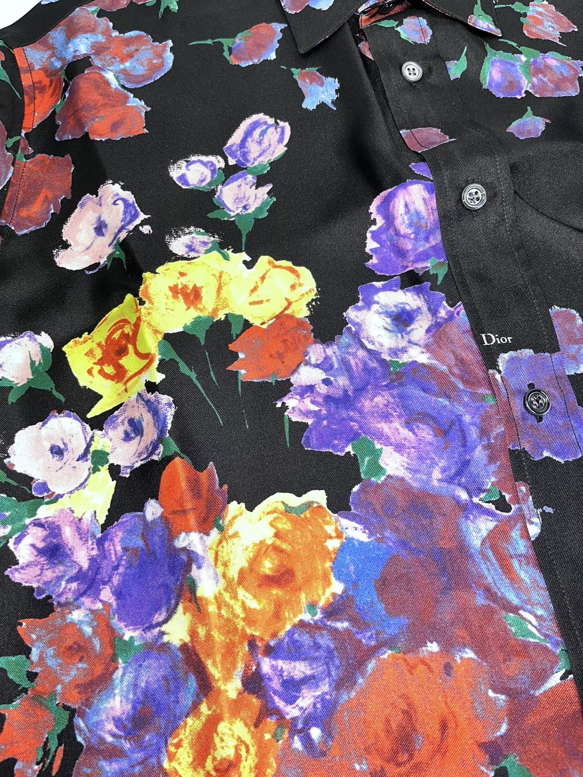 Dior × Kaws Floral Bee Embroidered Silk Shirt Size US M / EU 48-50 / 2 - 11 Thumbnail