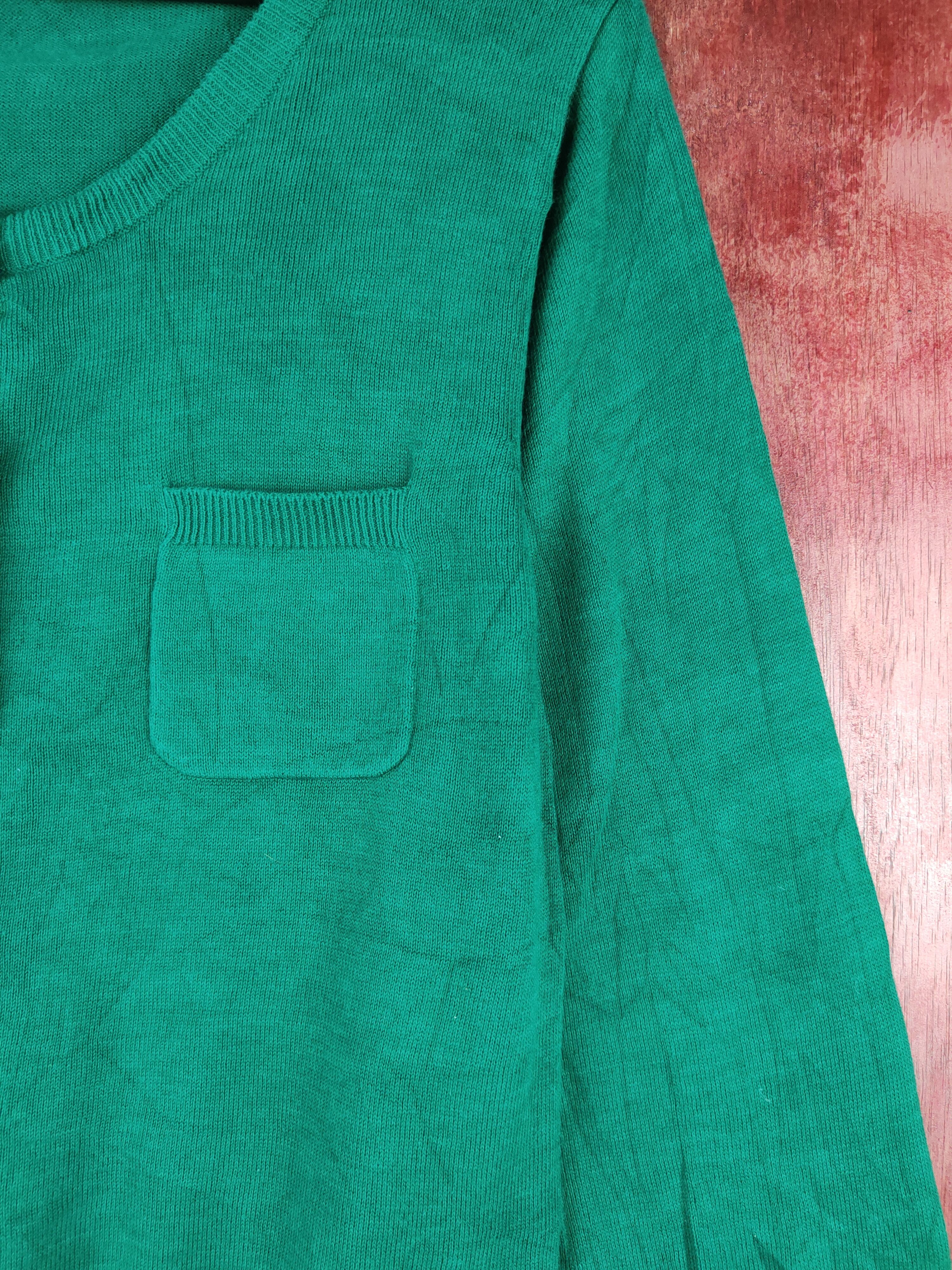 Homespun Knitwear × Japanese Brand Style Basic Green double pocket Cardigan knitwear #S870 Size L / US 10 / IT 46 - 7 Thumbnail