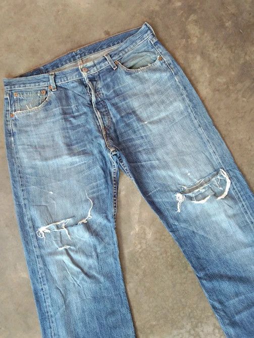 Levi's Vintage Levi's 501 Straight Leg Distressed Jeans 36x32 Size US 36 / EU 52 - 6 Thumbnail