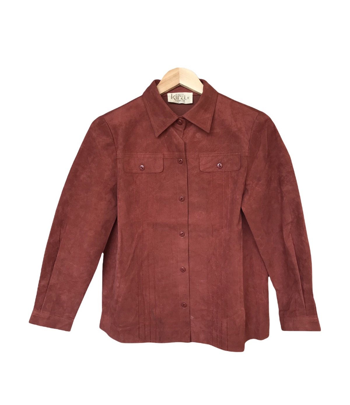 Longchamp Vintage Kira Longchamp Suede Leather Button Up Shirt Women Size M / US 6-8 / IT 42-44 - 1 Thumbnail