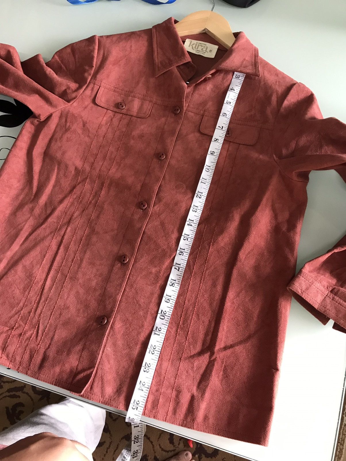 Longchamp Vintage Kira Longchamp Suede Leather Button Up Shirt Women Size M / US 6-8 / IT 42-44 - 22 Thumbnail