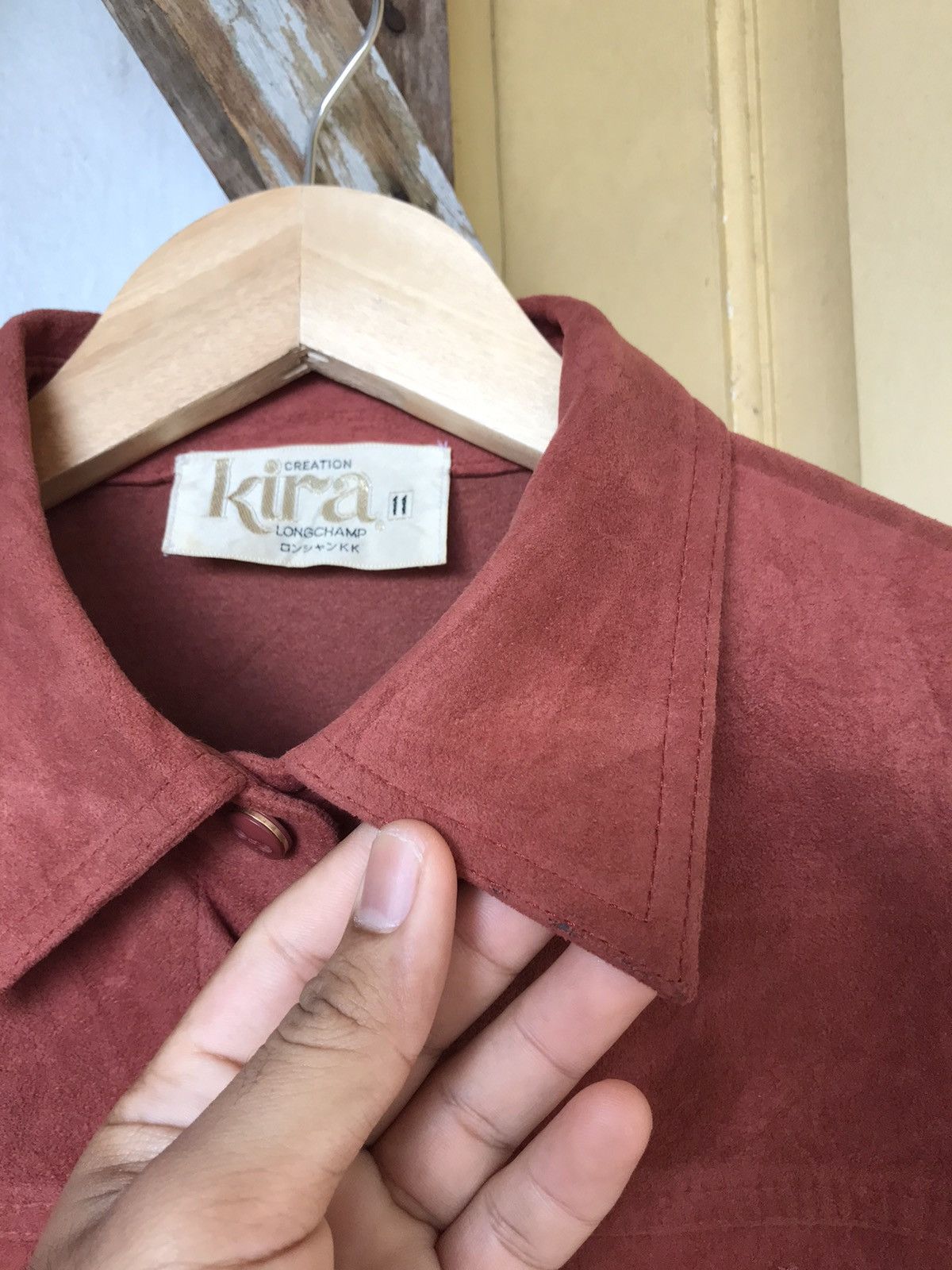 Longchamp Vintage Kira Longchamp Suede Leather Button Up Shirt Women Size M / US 6-8 / IT 42-44 - 17 Thumbnail