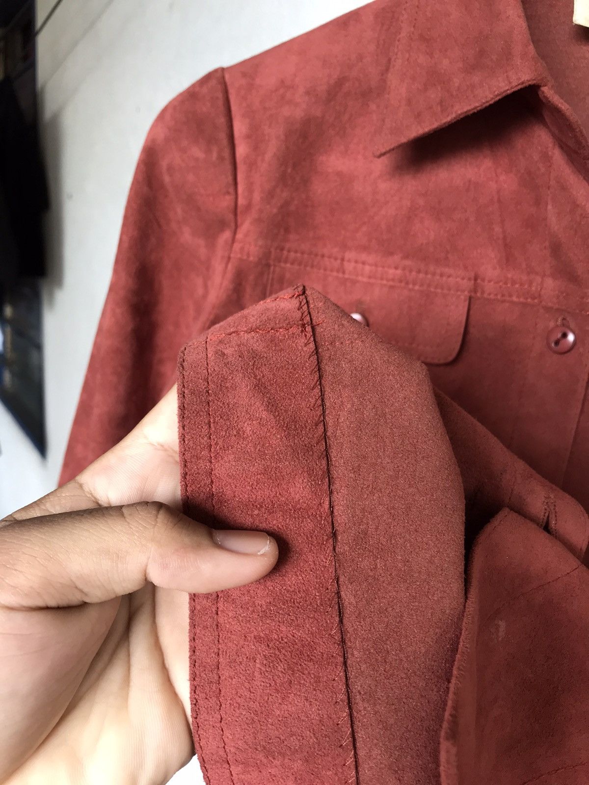 Longchamp Vintage Kira Longchamp Suede Leather Button Up Shirt Women Size M / US 6-8 / IT 42-44 - 13 Thumbnail