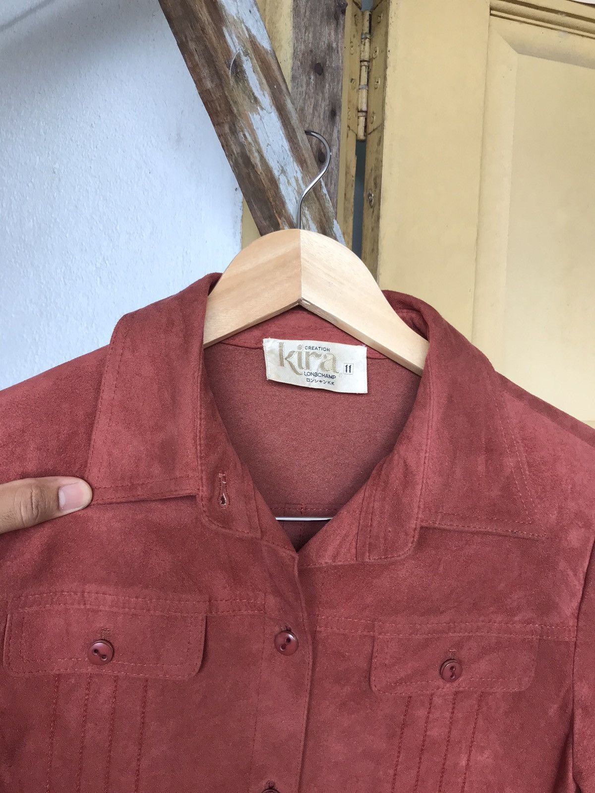 Longchamp Vintage Kira Longchamp Suede Leather Button Up Shirt Women Size M / US 6-8 / IT 42-44 - 15 Thumbnail