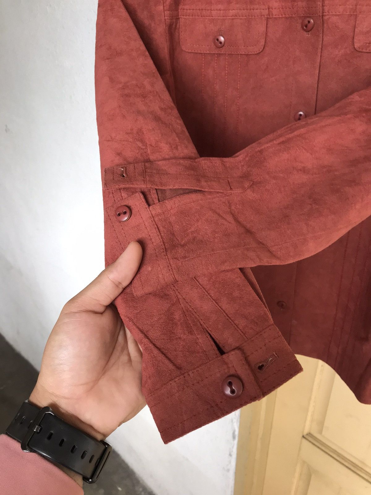 Longchamp Vintage Kira Longchamp Suede Leather Button Up Shirt Women Size M / US 6-8 / IT 42-44 - 8 Thumbnail