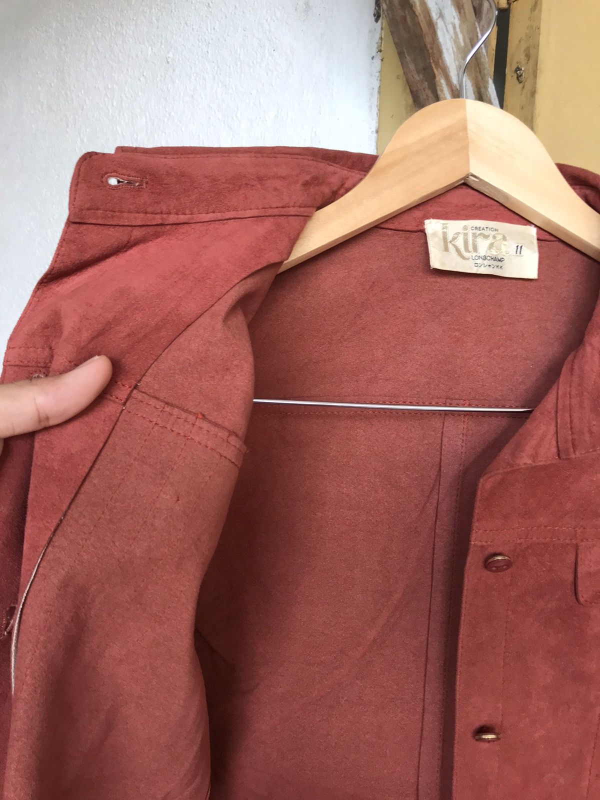 Longchamp Vintage Kira Longchamp Suede Leather Button Up Shirt Women Size M / US 6-8 / IT 42-44 - 11 Thumbnail