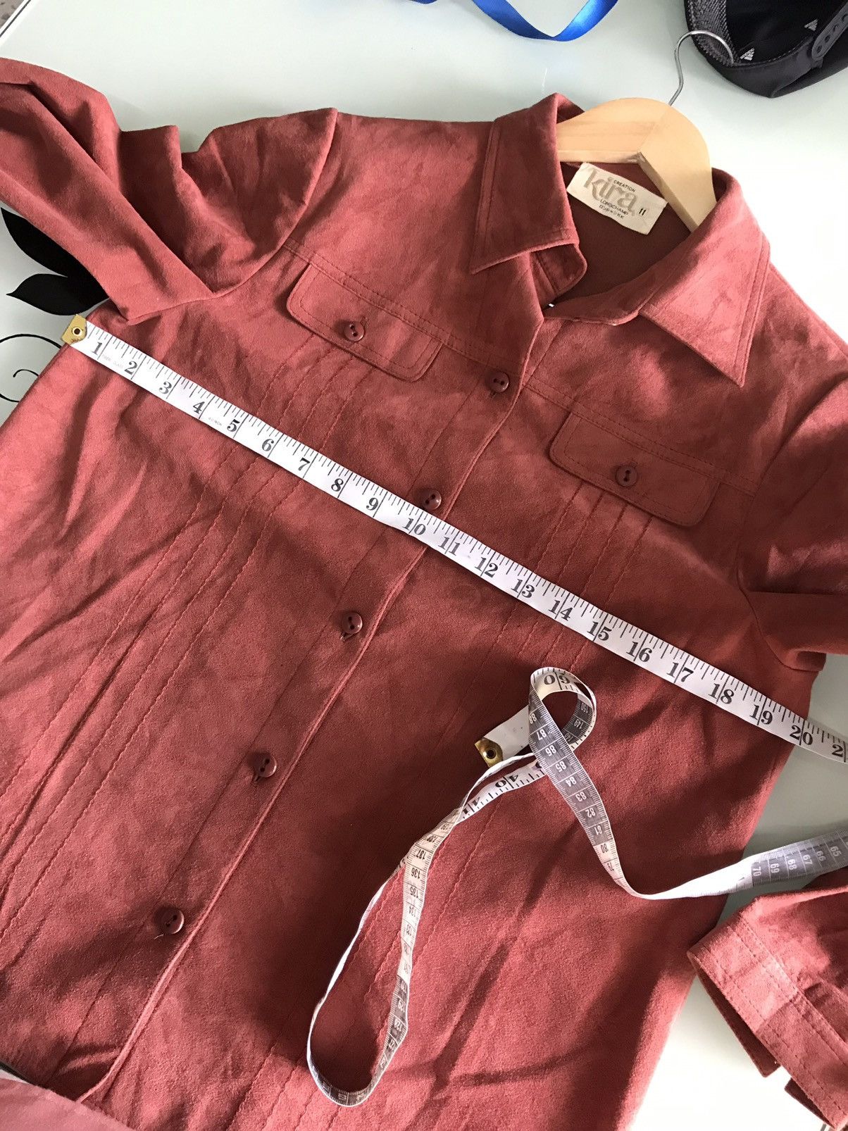 Longchamp Vintage Kira Longchamp Suede Leather Button Up Shirt Women Size M / US 6-8 / IT 42-44 - 21 Thumbnail