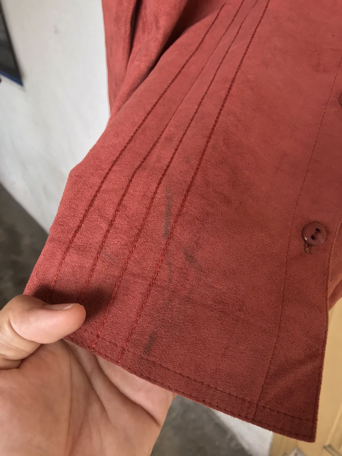 Longchamp Vintage Kira Longchamp Suede Leather Button Up Shirt Women Size M / US 6-8 / IT 42-44 - 7 Thumbnail