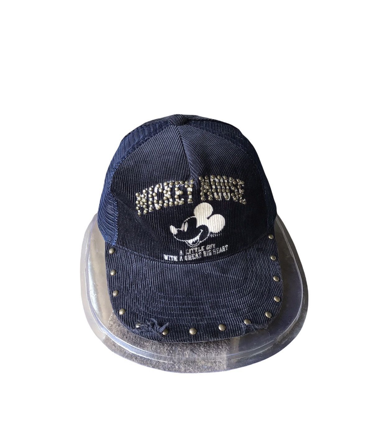 image of vintage Mickey Mouse Corduroy Half Trucker Hats in Blue, Men's