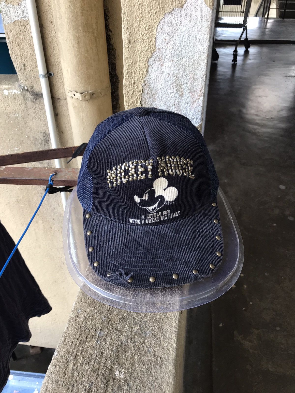 Vintage Rare❗️Vintage Mickey Mouse Corduroy Half Trucker Hats Size ONE SIZE - 2 Thumbnail